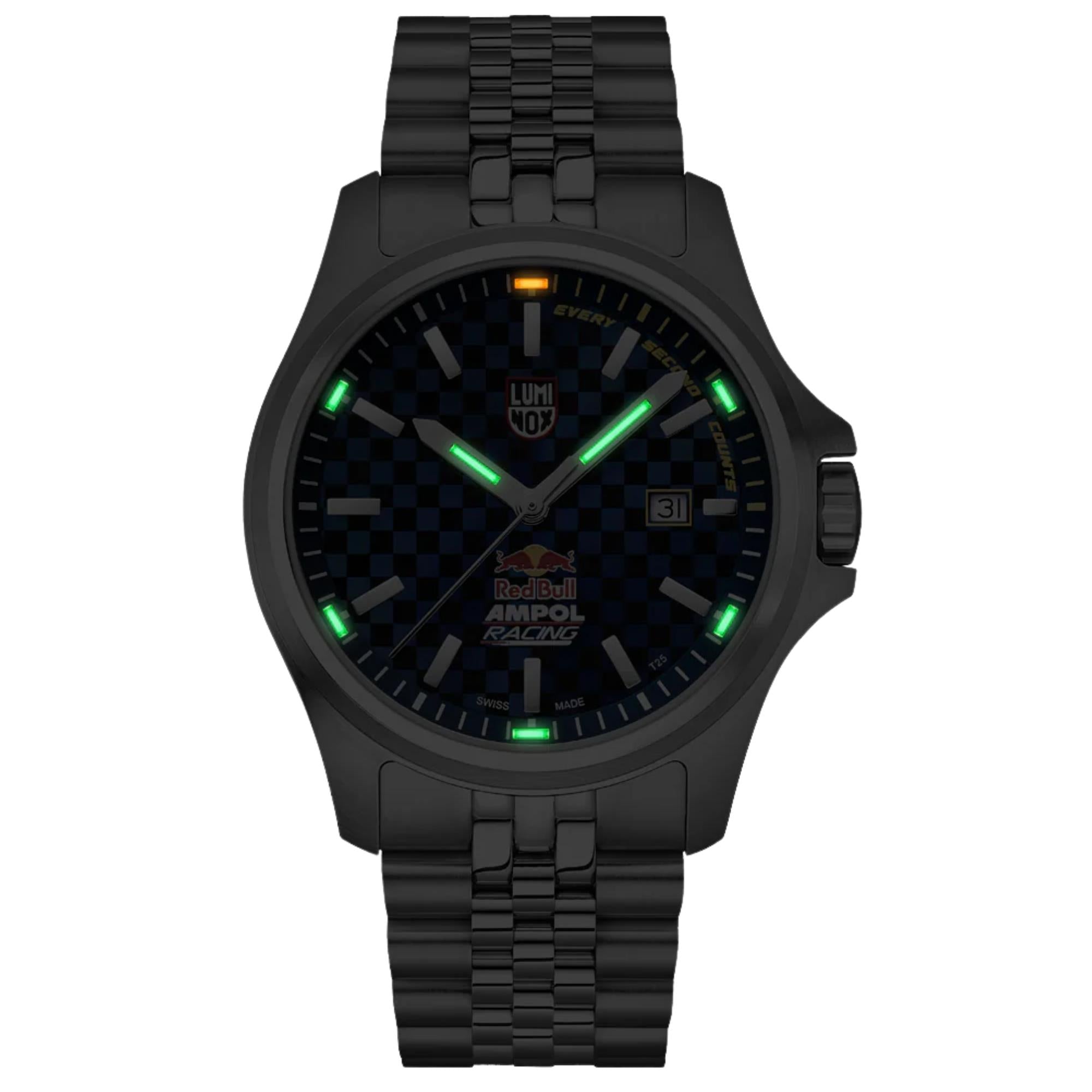 Luminox Atacama Field 43mm Limited Edition Red Bull Ampol Racing Blue Dial Steel Mens Quartz Watch XL.2523.ARB.N