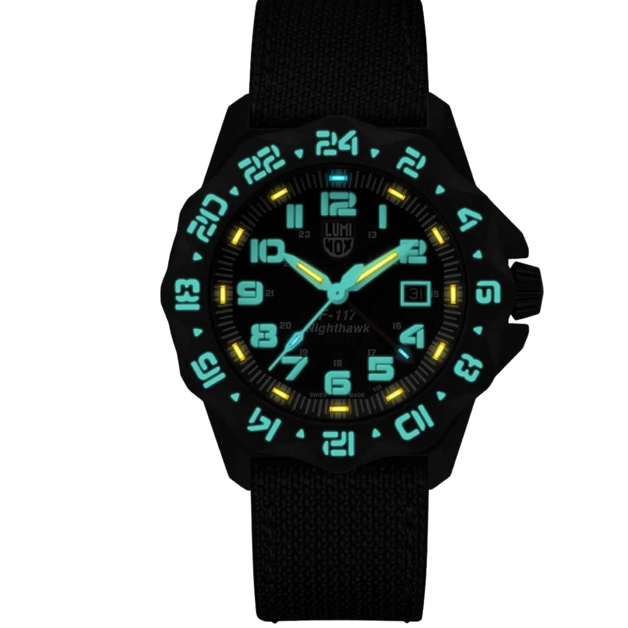 Luminox F-117 Nighthawk 44mm Black Dial Kevlar Mens Quartz Watch XA.6441