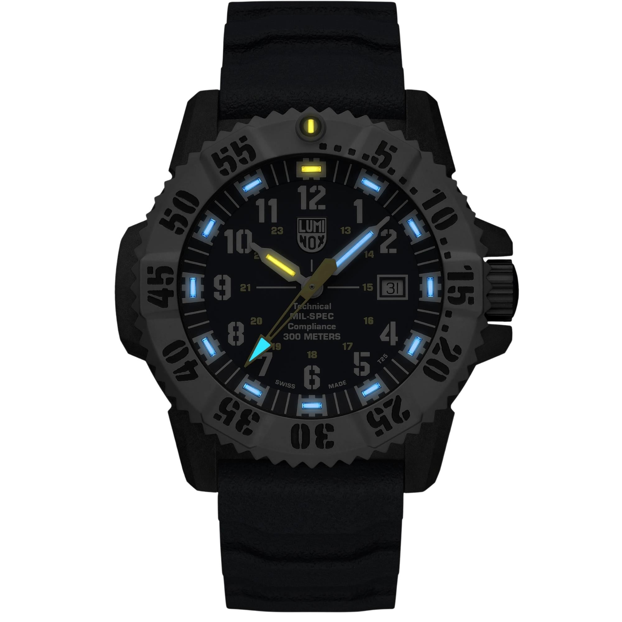Luminox MIL-SPEC Inspired 46mm Titanium Blue Dial Rubber Mens Quartz Watch XL.3355.2