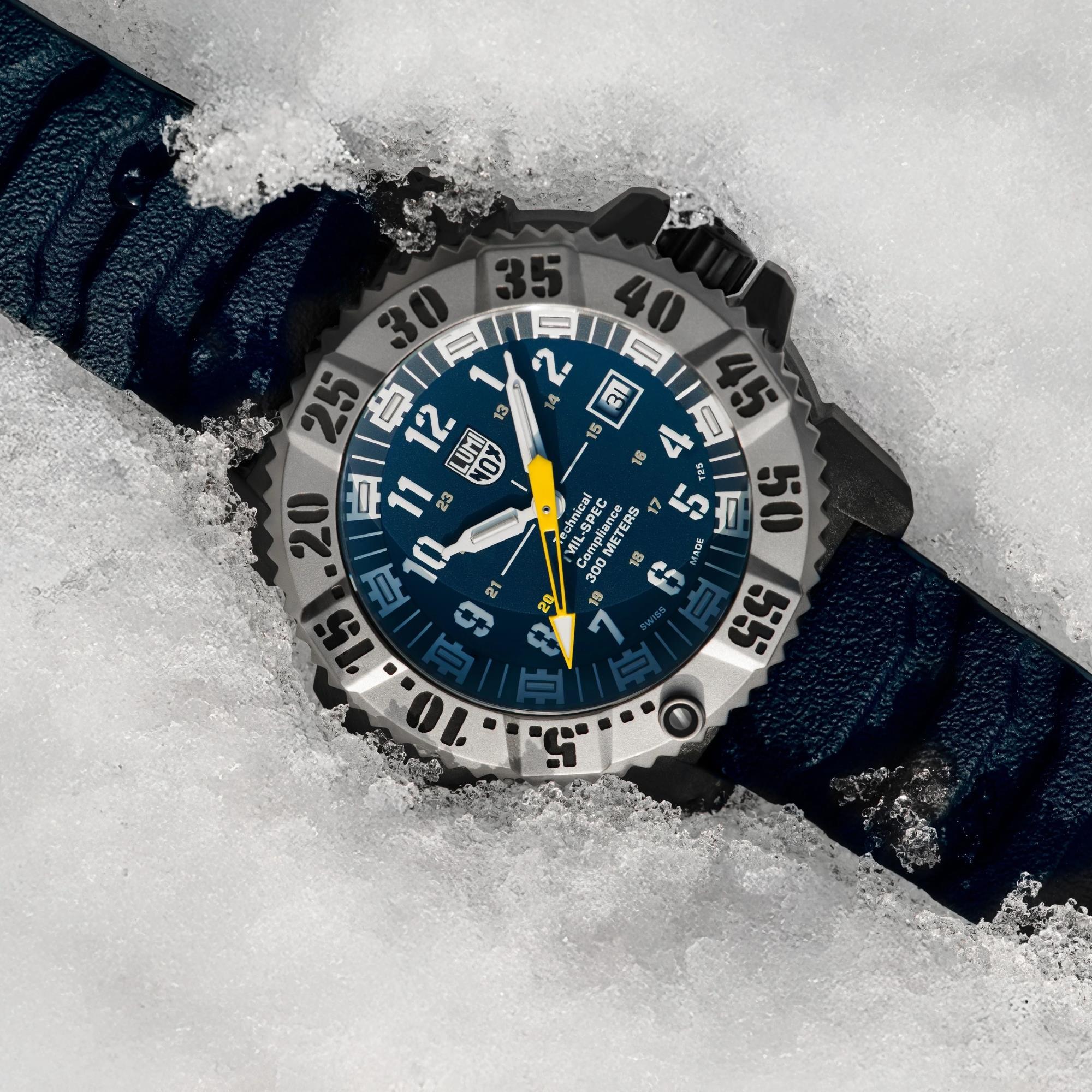 Luminox MIL-SPEC Inspired 46mm Titanium Blue Dial Rubber Mens Quartz Watch XL.3355.2
