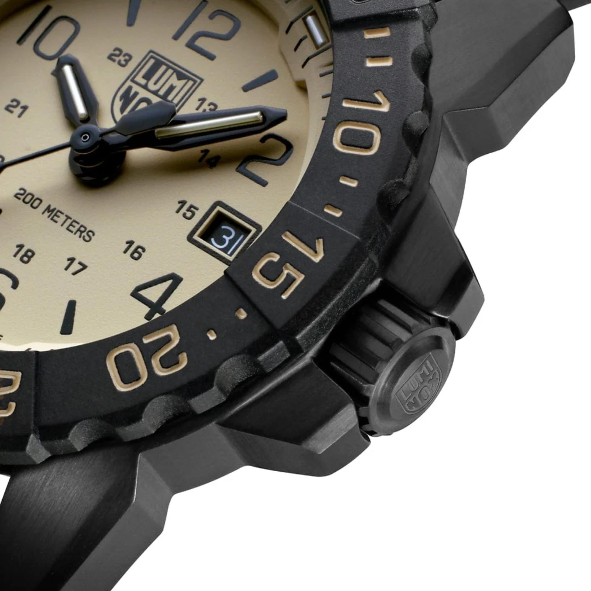 Luminox Navy SEAL Foundation 45mm Sand-Coloured Dial Rubber Mens Quartz Watch XS.3251.CBNSF.SET