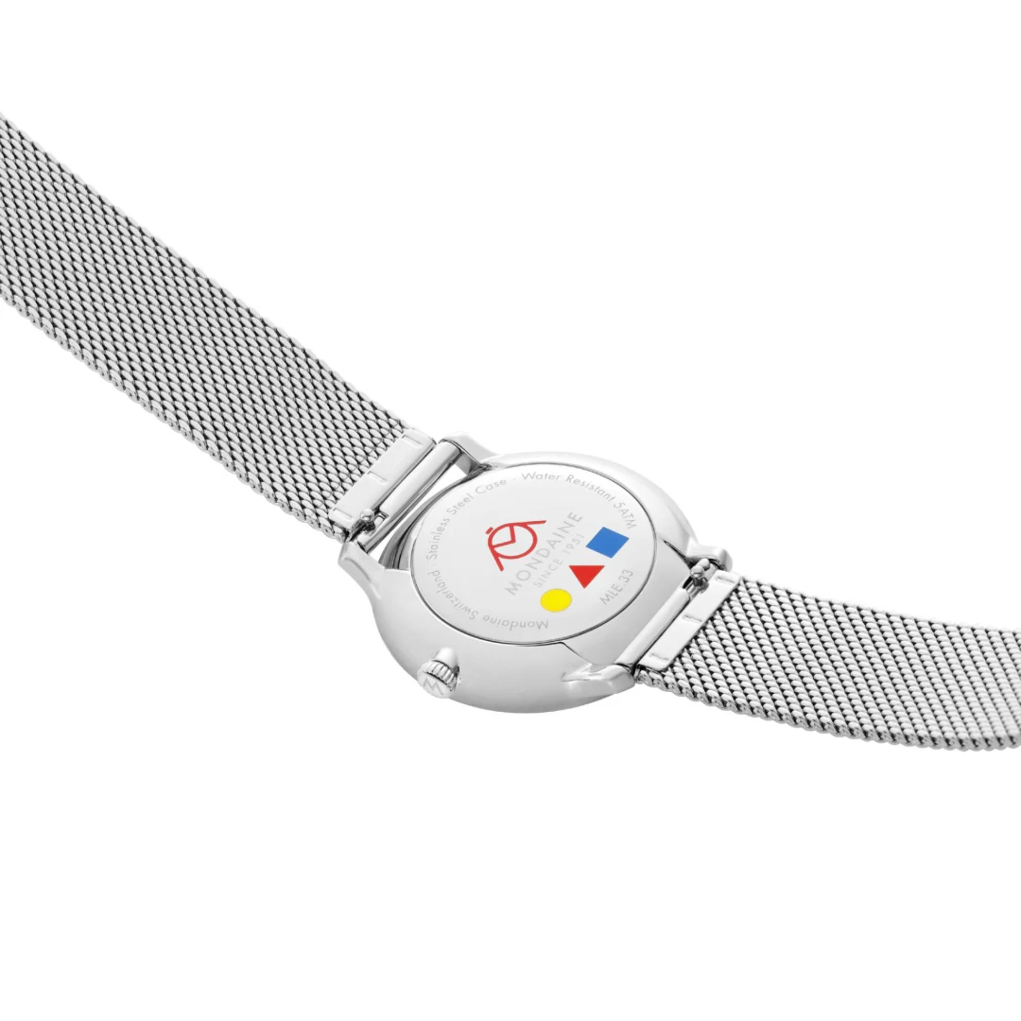 Mondaine Doppio Bauhaus Inspired White Dial Ladies Watch MLE.33112.SM