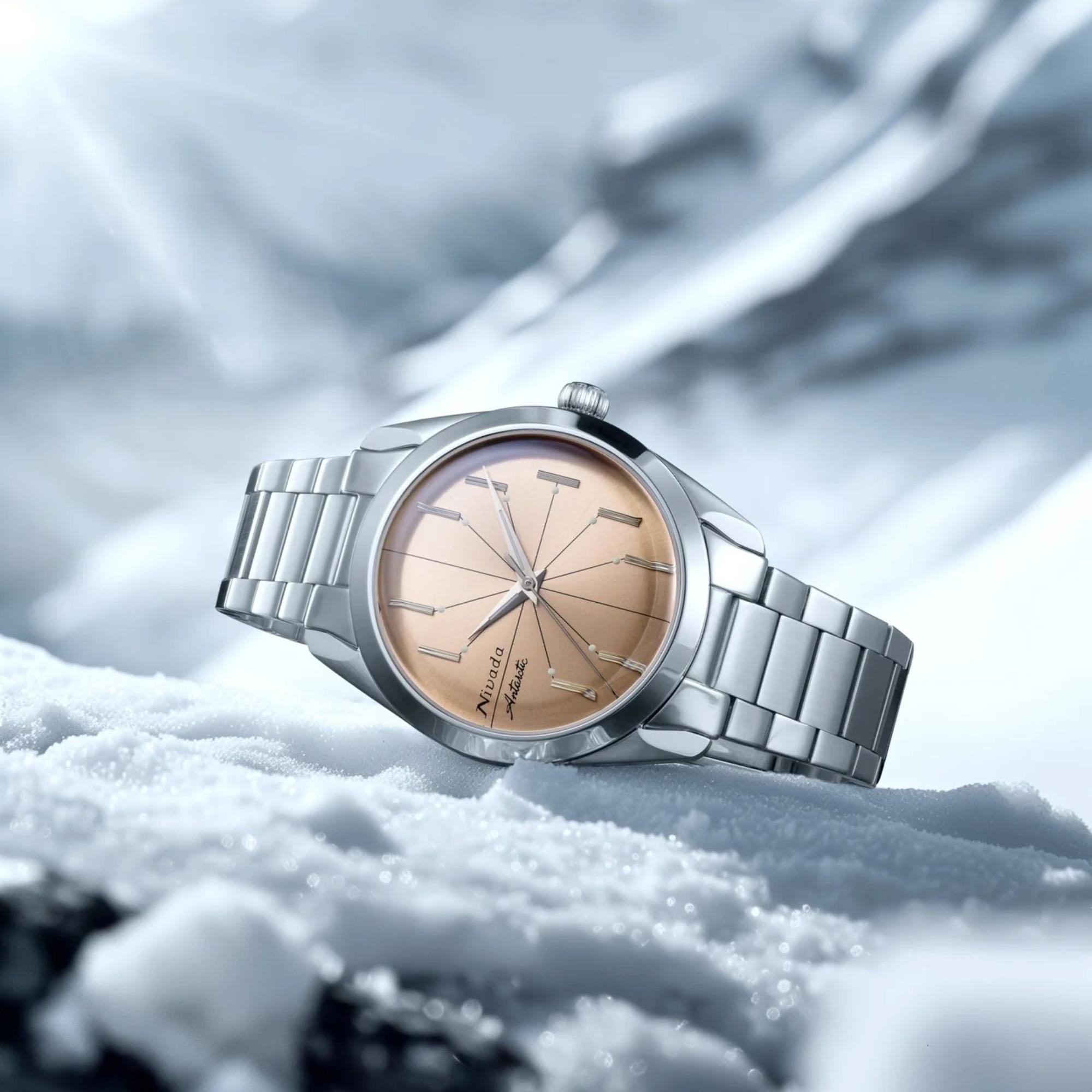 Nivada Grenchen Antarctic Spider 38mm Salmon Dial Watch 32042A20