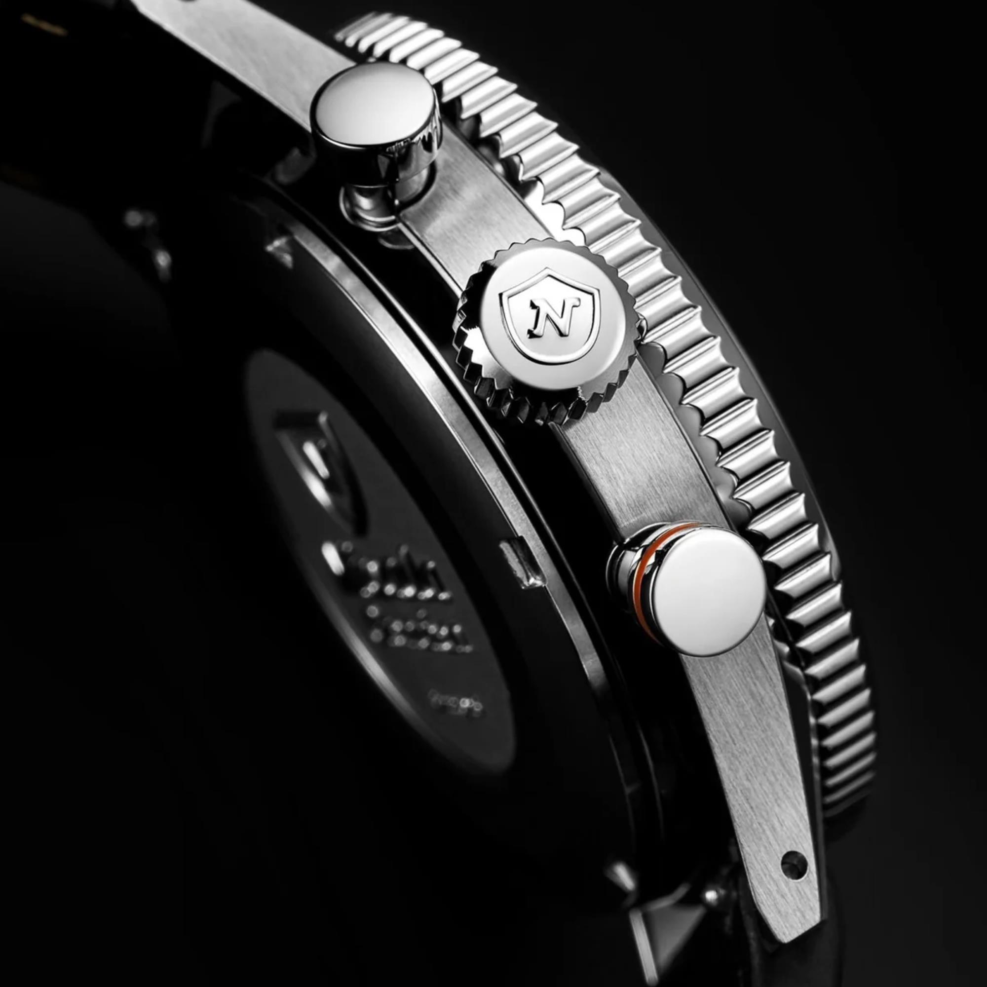 Nivada Grenchen Chronoking 38mm Black Dial Mens Watch 87049Q20