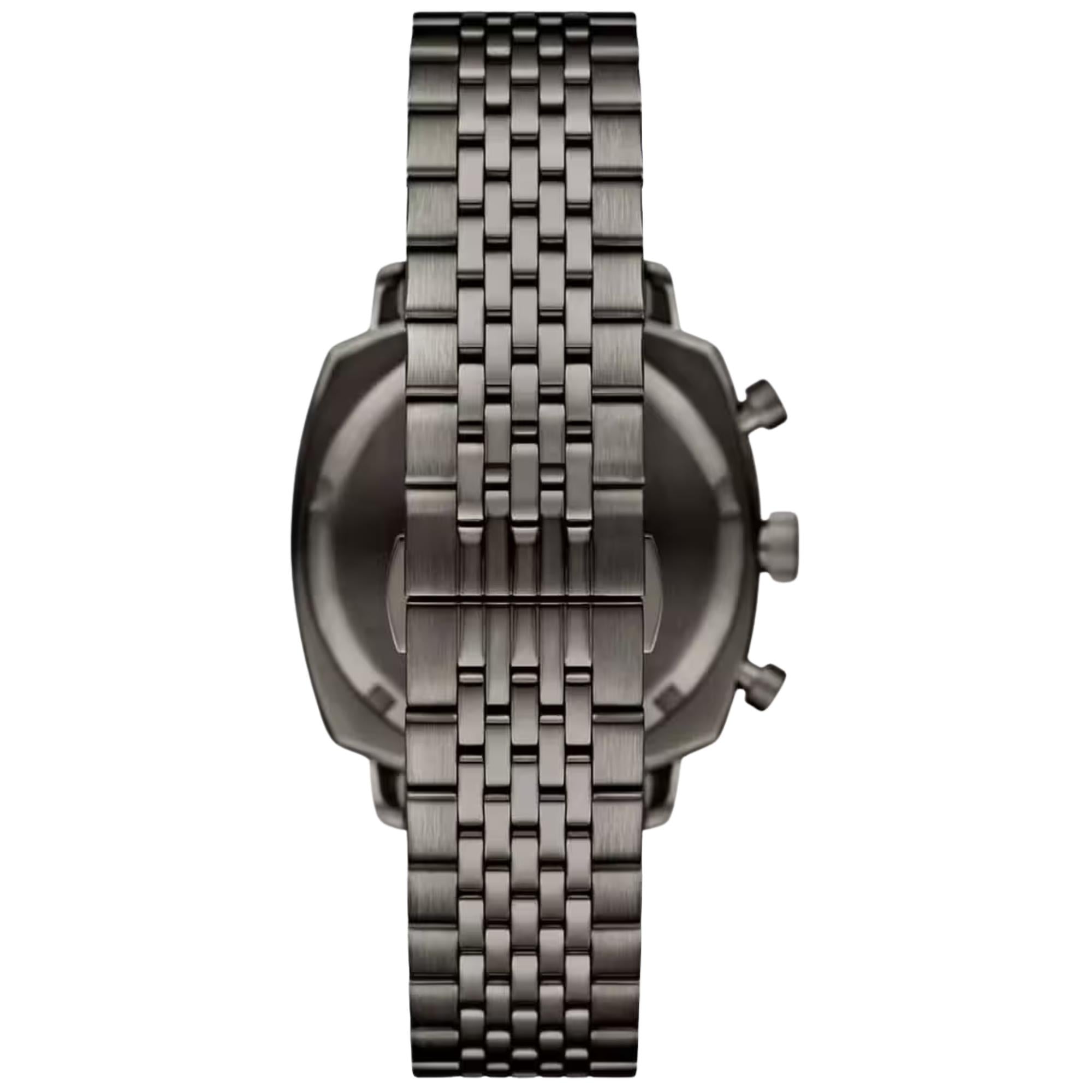 Stainless steel watch case and link bracelet with side pushers