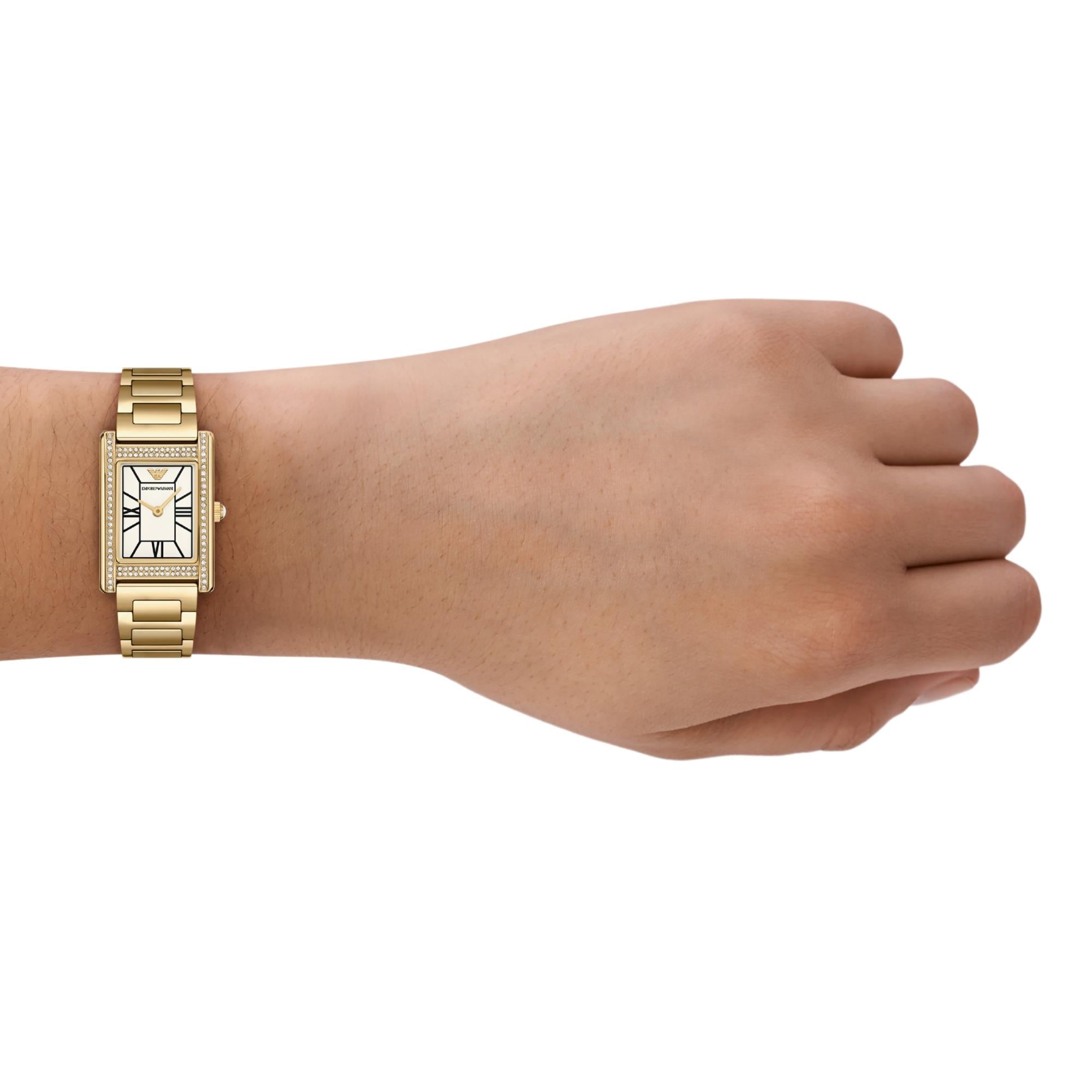 Emporio Armani Genni 32mm White Dial Steel Ladies Quartz Watch AR11659