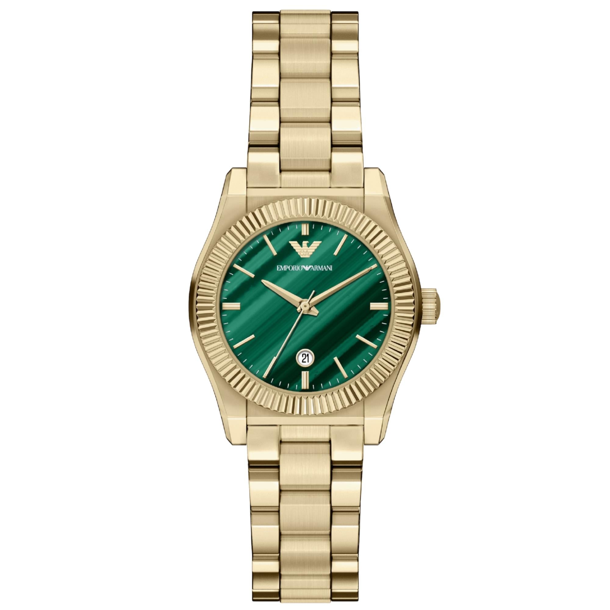 Emporio Armani Federica 32mm Green Dial Steel Ladies Quartz Watch AR11761