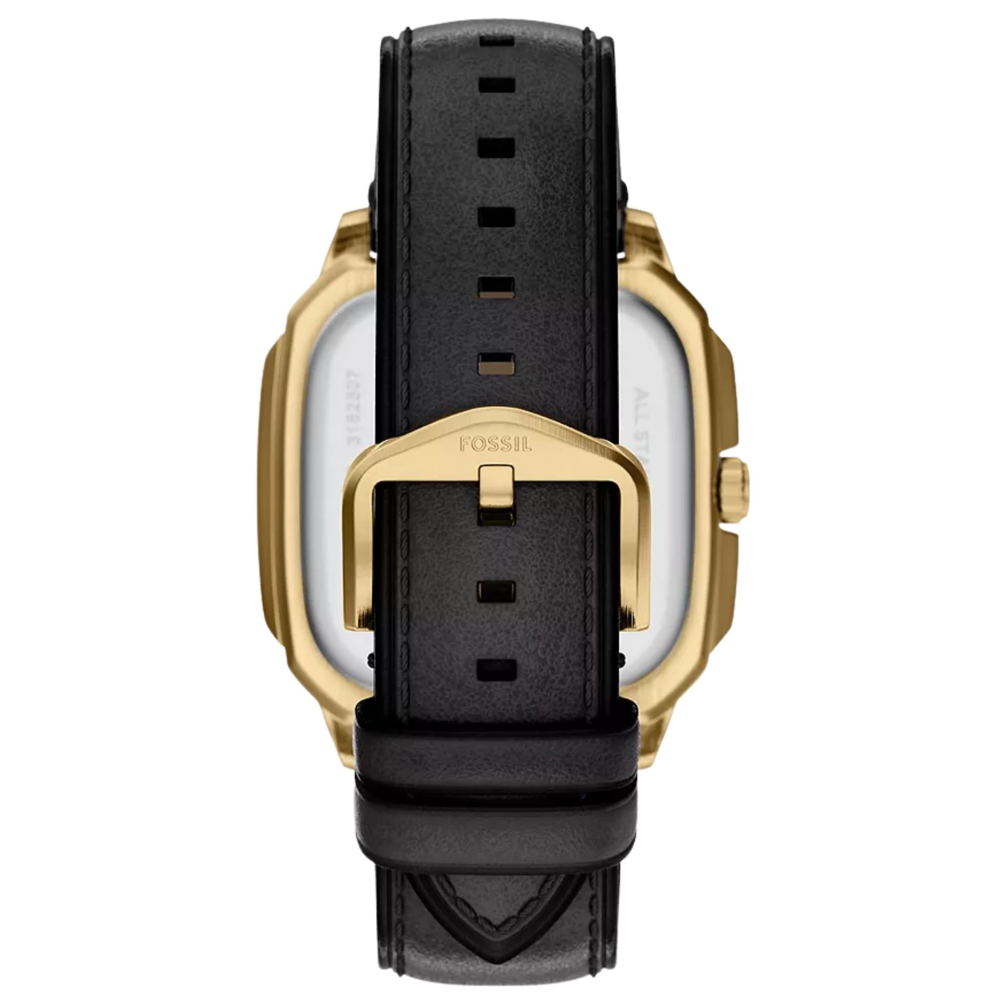 Fossil Crosby 42mm Black Dial Leather Mens Quartz Watch FS6151