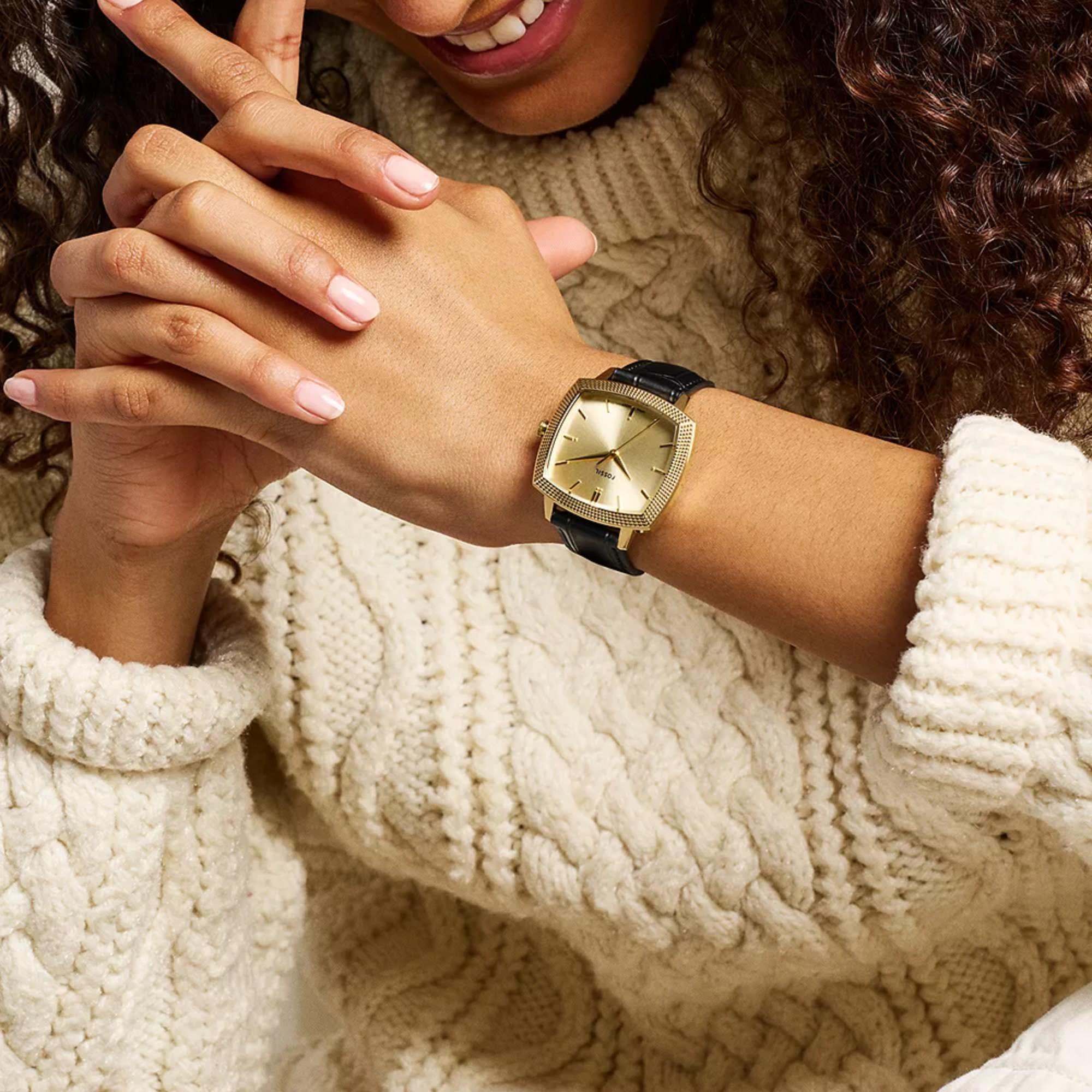 Fossil Machine x Nick Jonas 37mm Gold Dial Watch LE1214