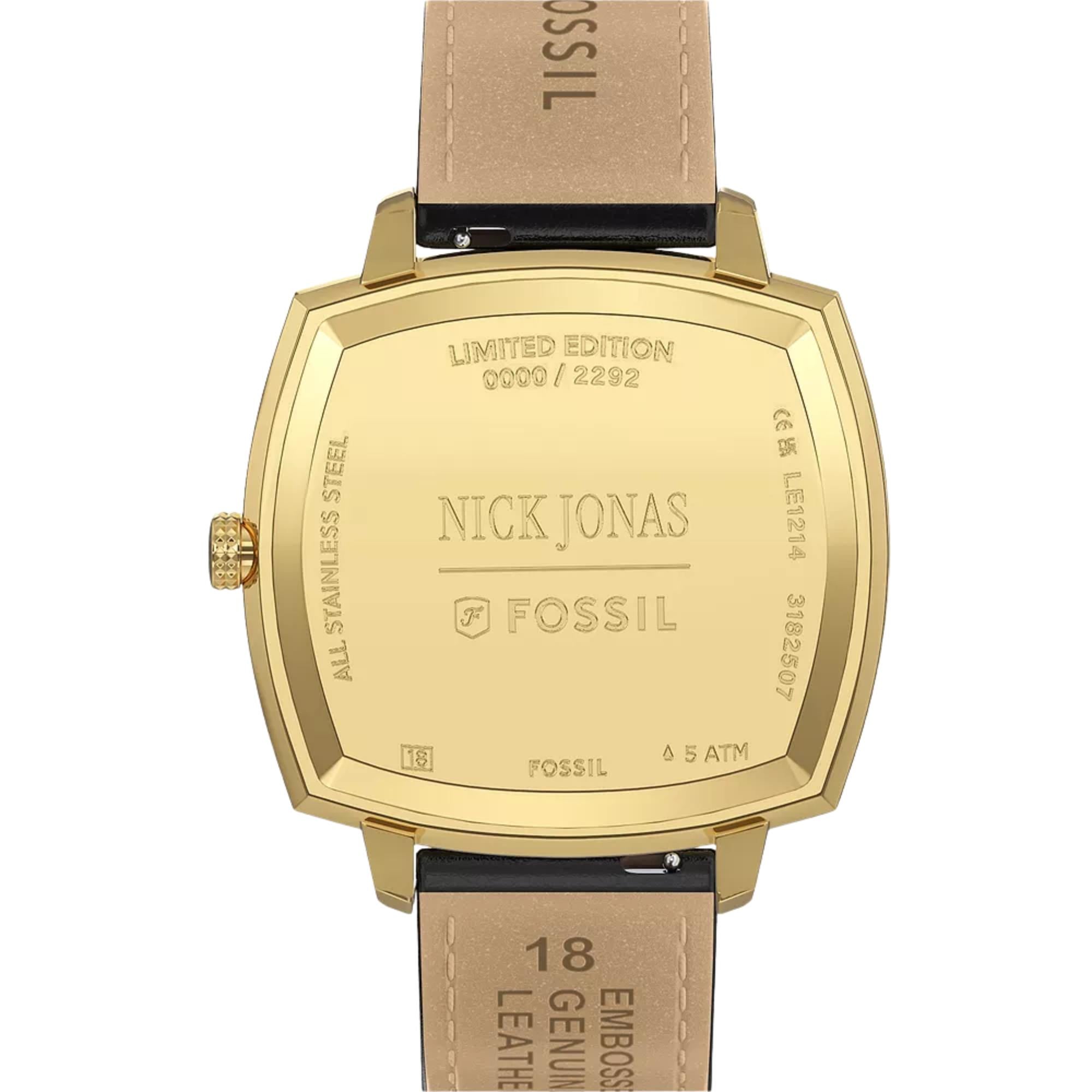 Fossil Machine x Nick Jonas 37mm Gold Dial Watch LE1214
