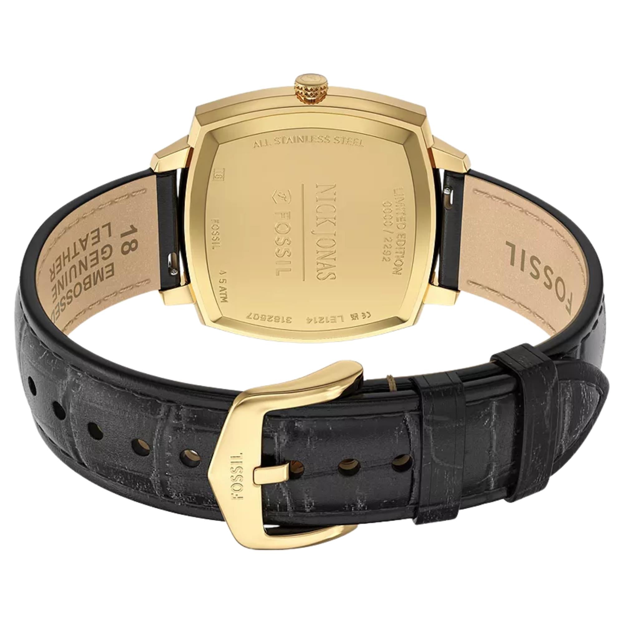 Fossil Machine x Nick Jonas 37mm Gold Dial Watch LE1214