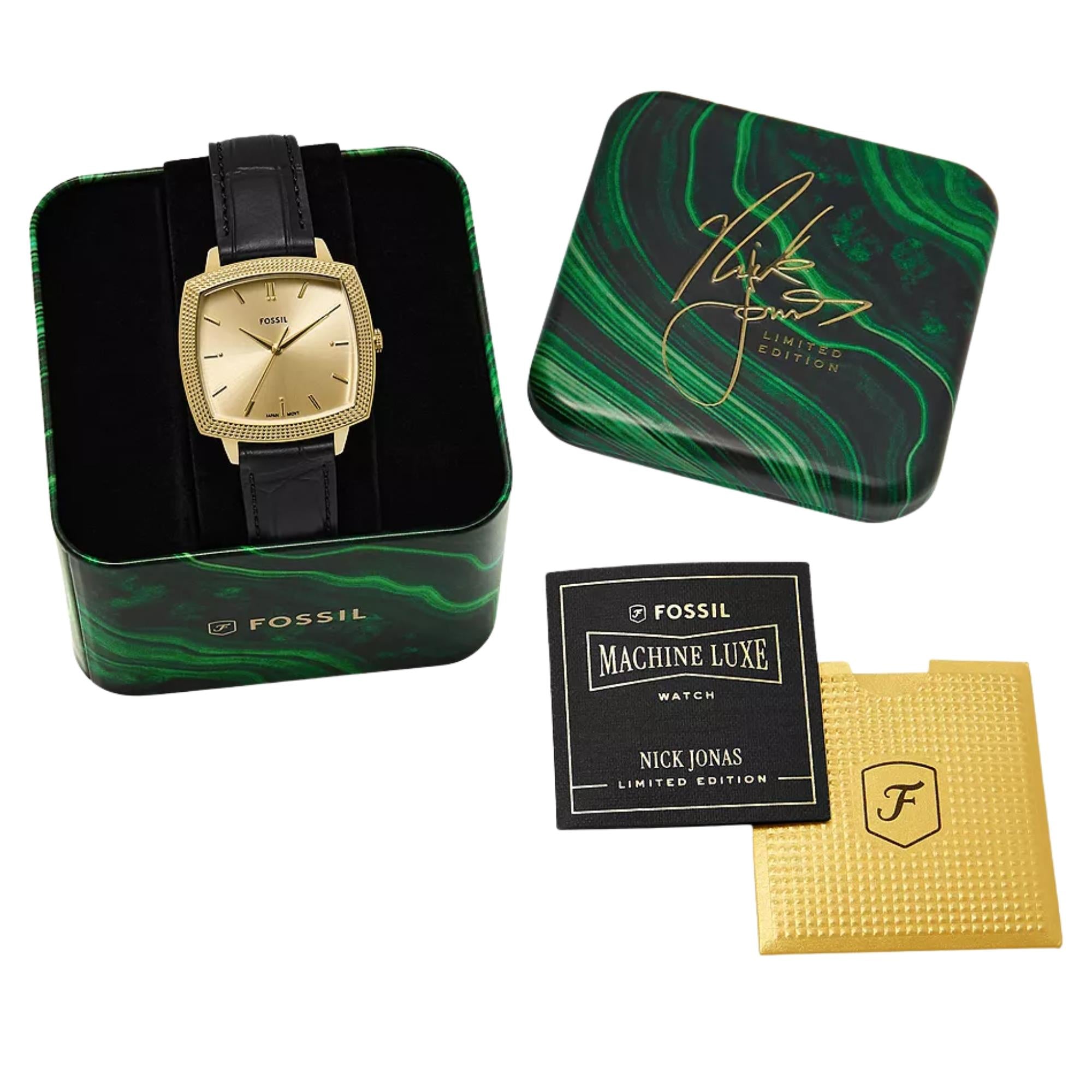 Fossil Machine x Nick Jonas 37mm Gold Dial Watch LE1214