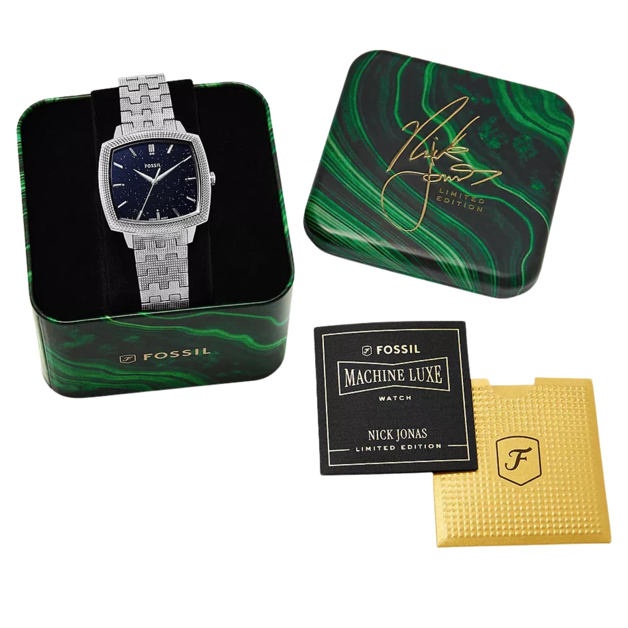 Fossil Machine x Nick Jonas 37mm Blue Dial Watch LE1216