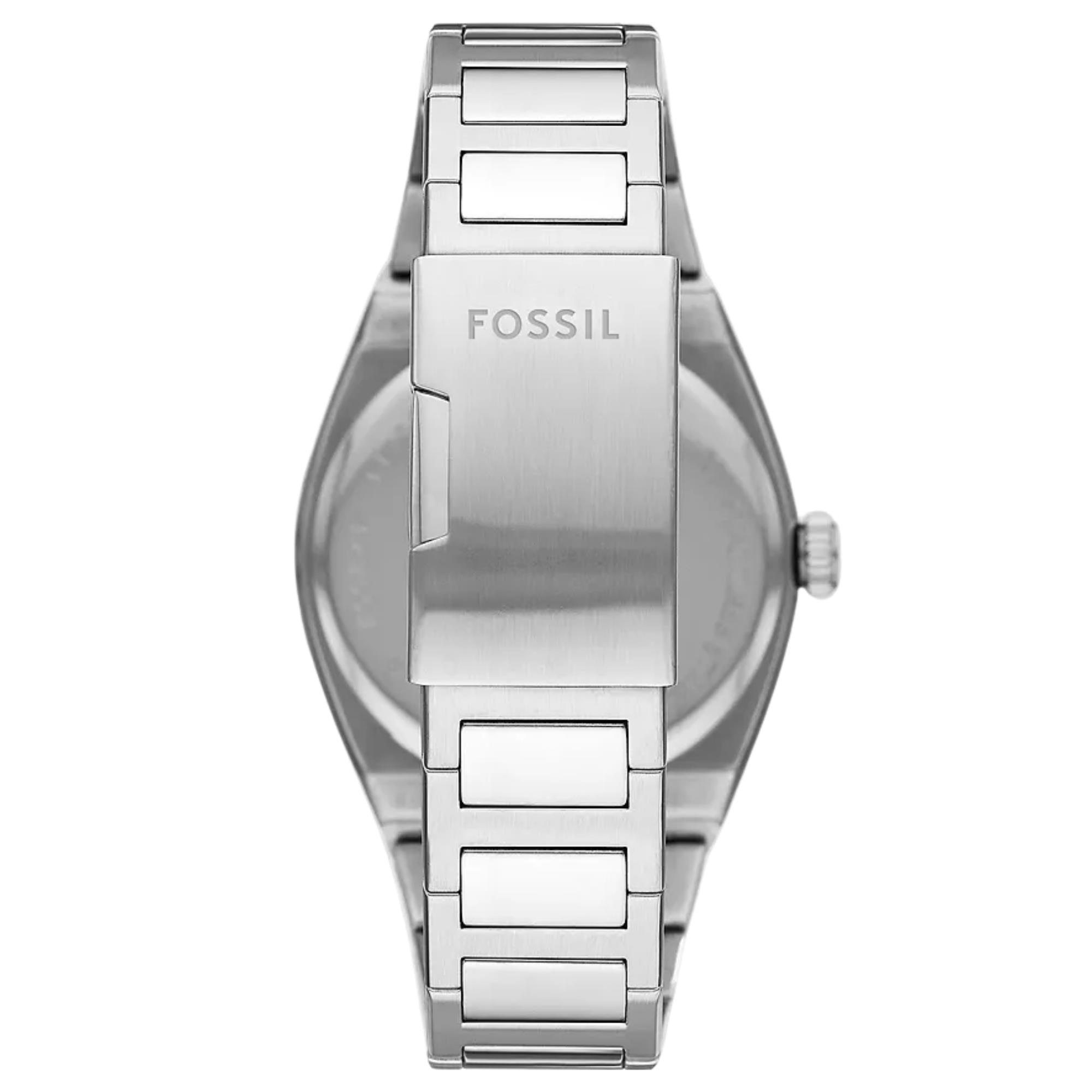 Fossil Everett 42mm Black Dial Steel Mens Quartz Watch FS5821
