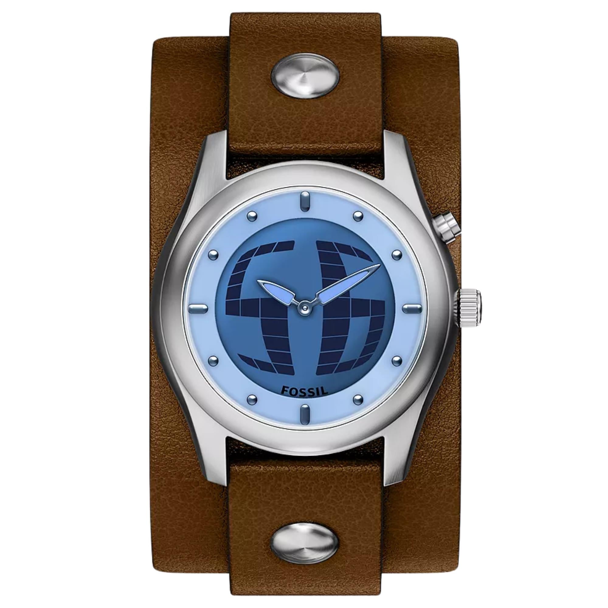 完売品 FOSSIL BIG TIC 2026年発売 Y2K 復刻限定モデル Fossil Y2K Big Tic 40mm Ana-Digital Dial Leather Watch LE1229