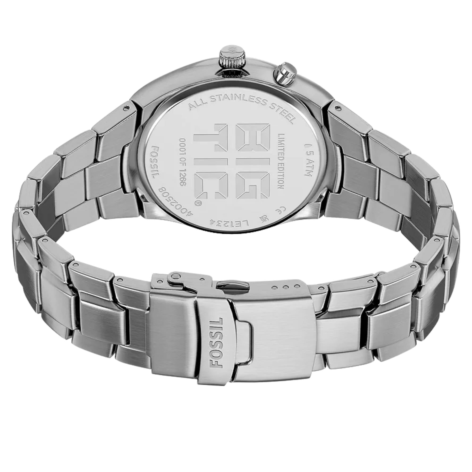 Fossil Y2K Big Tic 40mm Black Steel Mens Watch LE1234