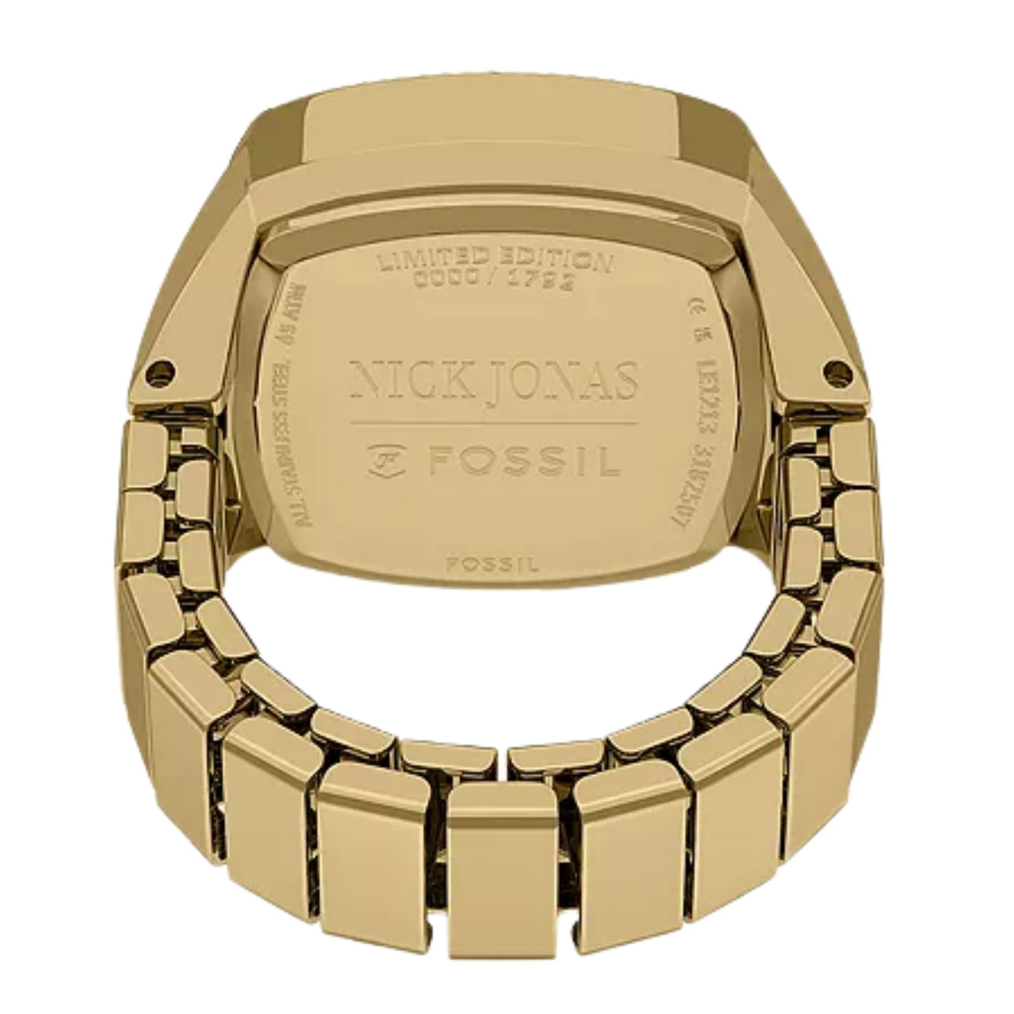 Fossil Machine x Nick Jonas 19mm Green Dial Steel Quartz Ring Watch LE1213