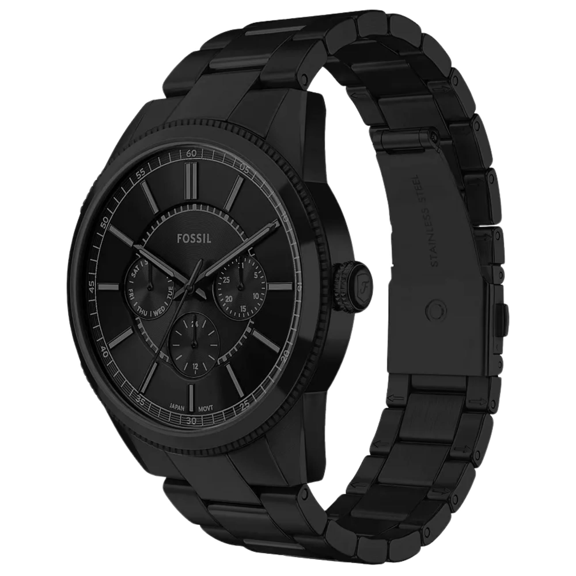 Fossil Pearson 42mm Chronograph Black Dial Steel Mens Quartz Watch FS6135