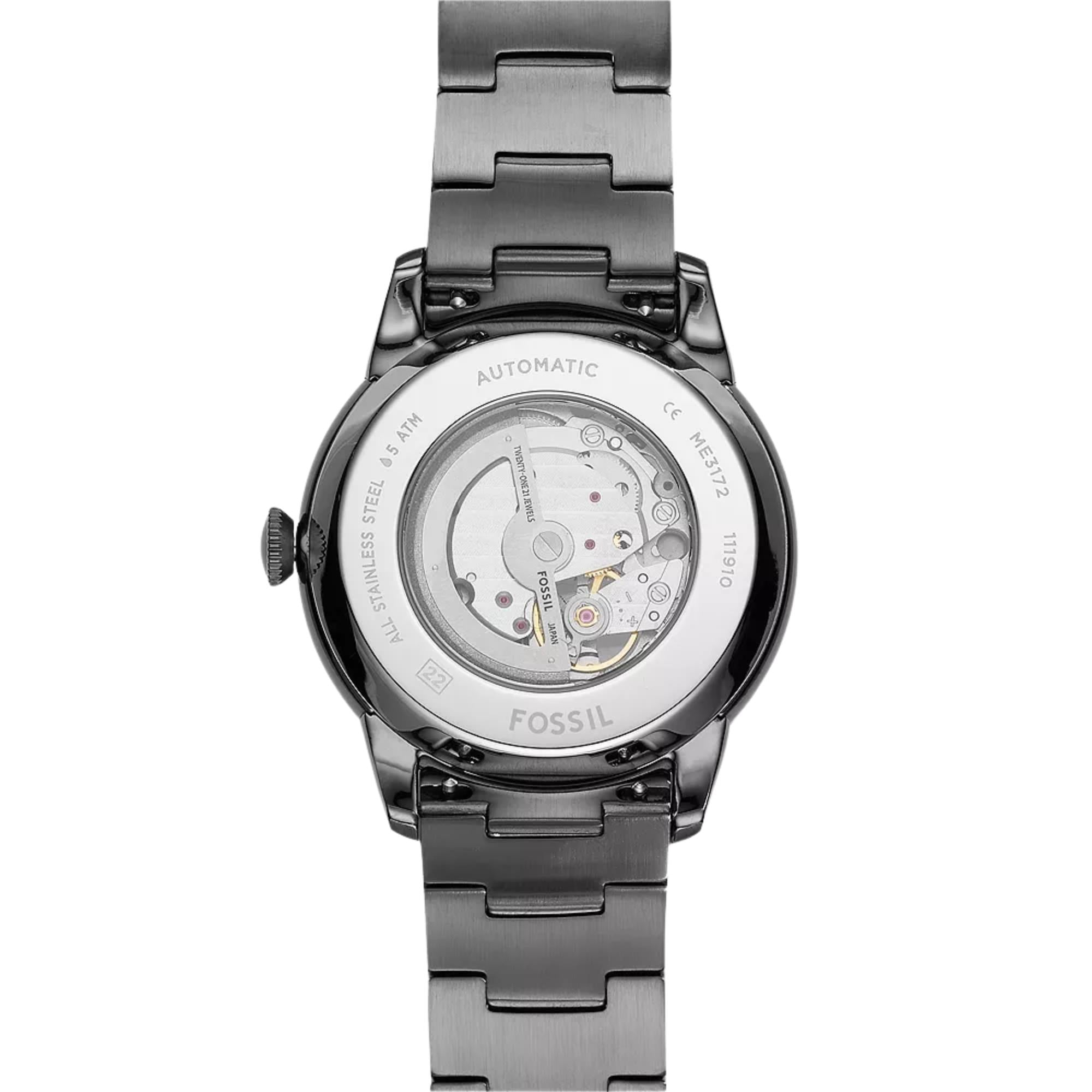 Fossil Townsman 44mm Skeleton Black Dial Steel Mens Automatic Watch ME3172