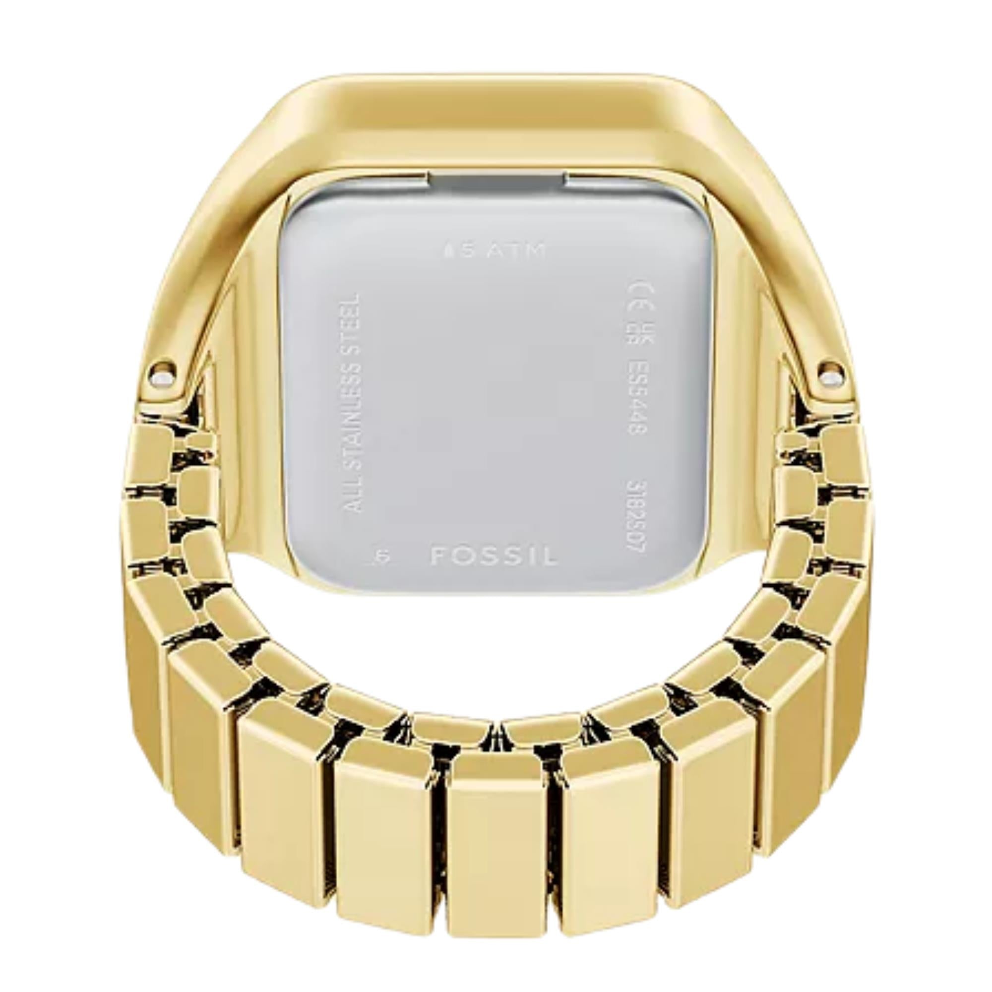 Fossil Raquel 21mm Green Dial Steel Ladies Quartz Ring Watch ES5448