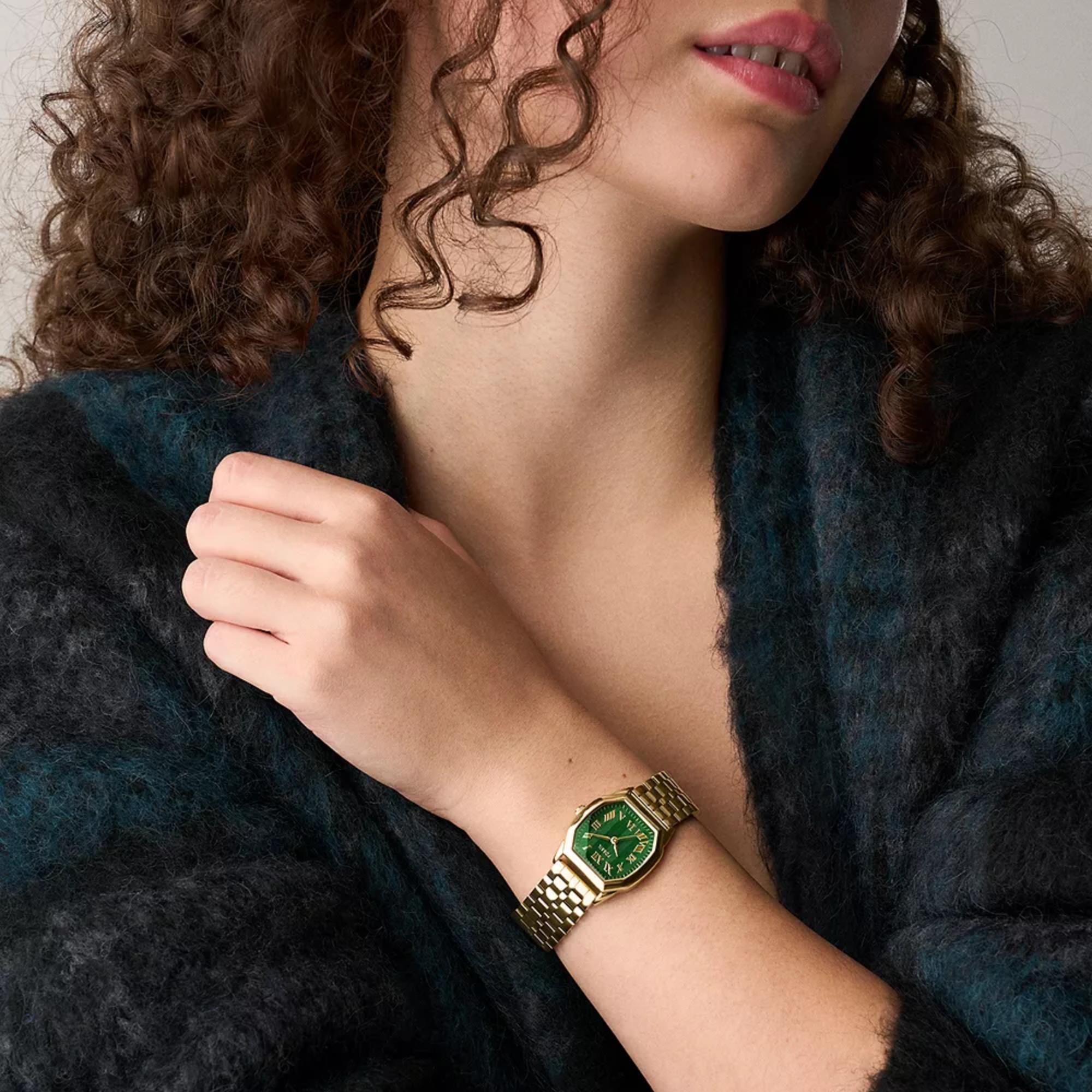 Fossil Harlow 27mm Green Dial Steel Ladies Quartz Watch ES5451