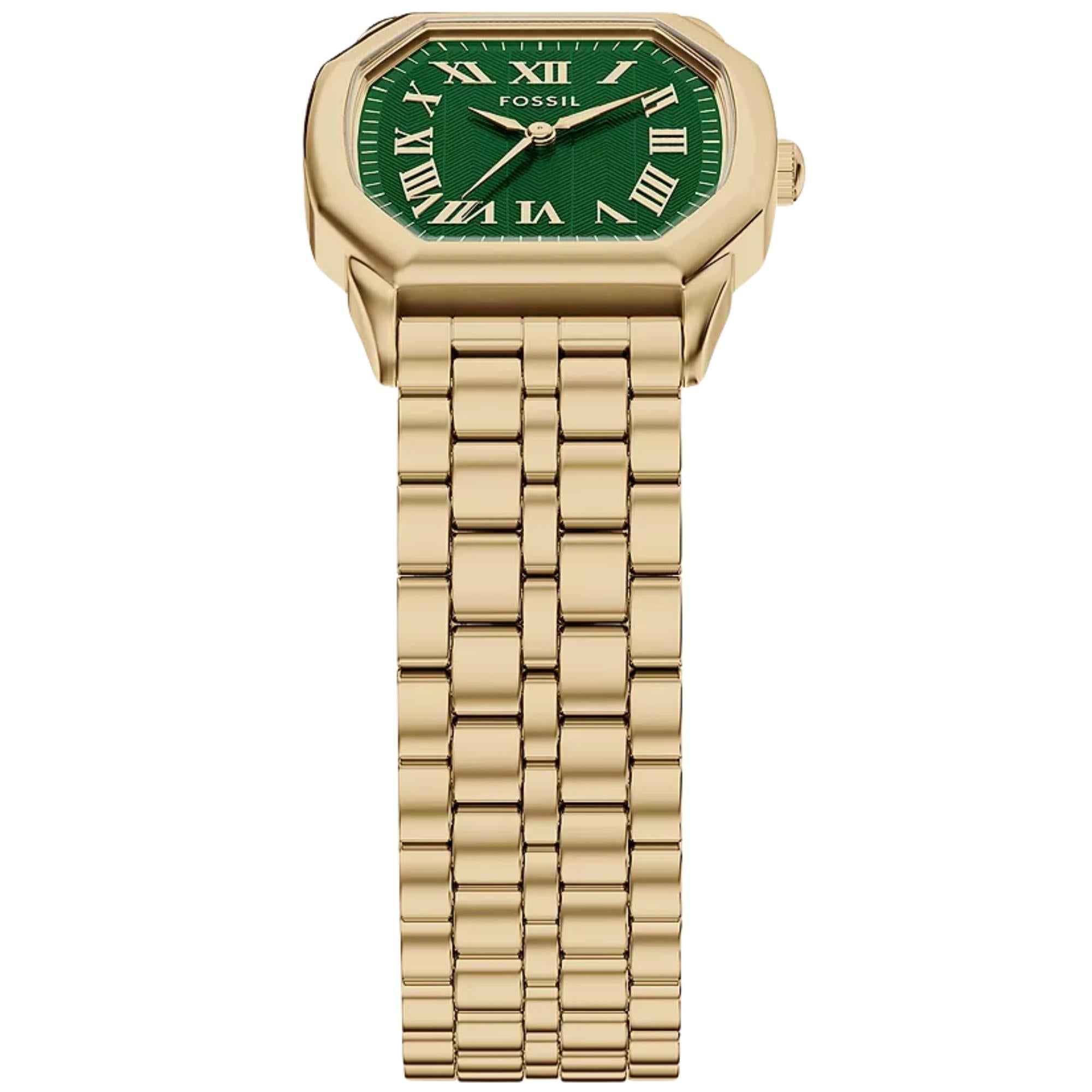 Fossil Harlow 27mm Green Dial Steel Ladies Quartz Watch ES5451