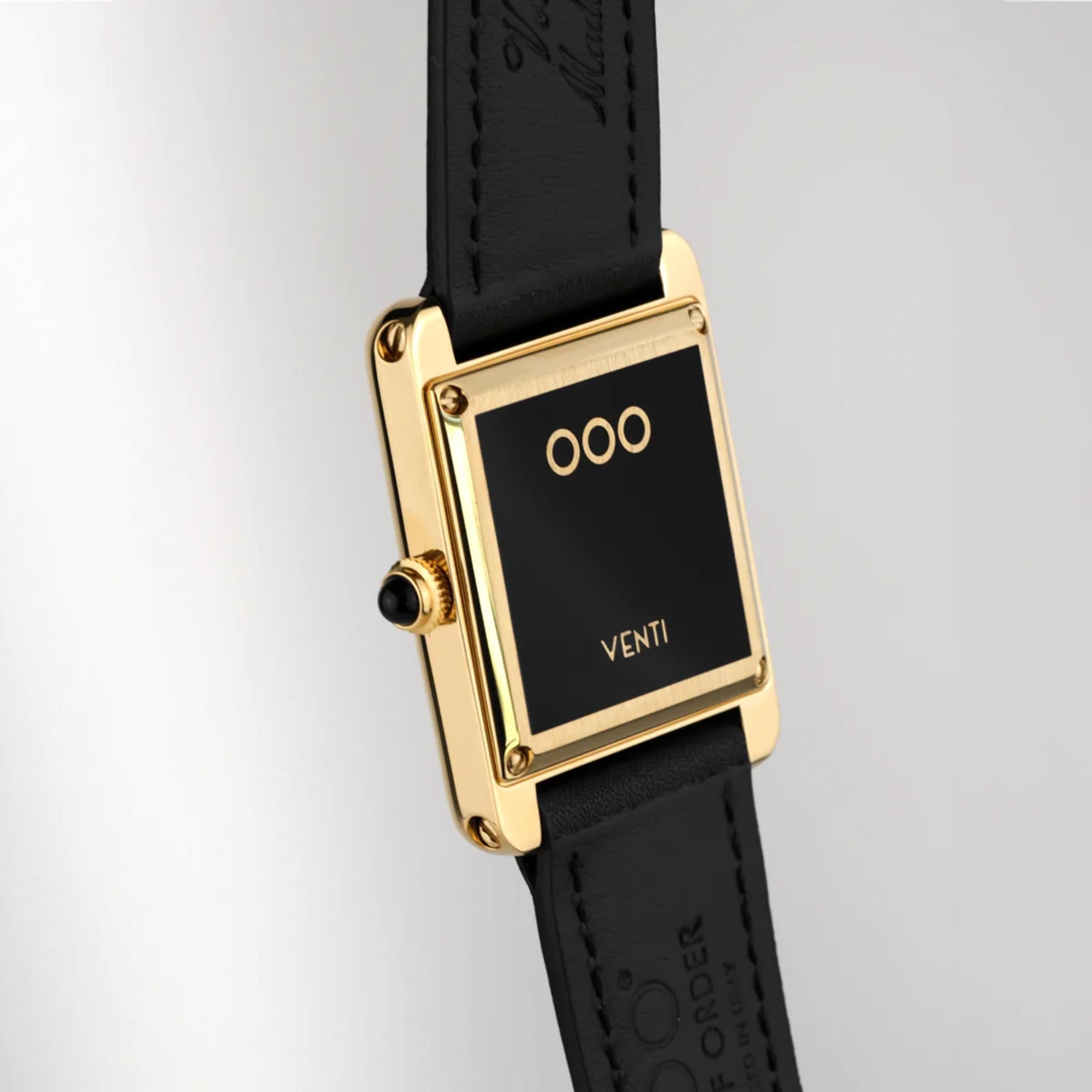 Out of Order Forma Venti Jump-Hour 30.5mm Aurum Noir Black Dial Leather Automatic Watch F20BLK.850