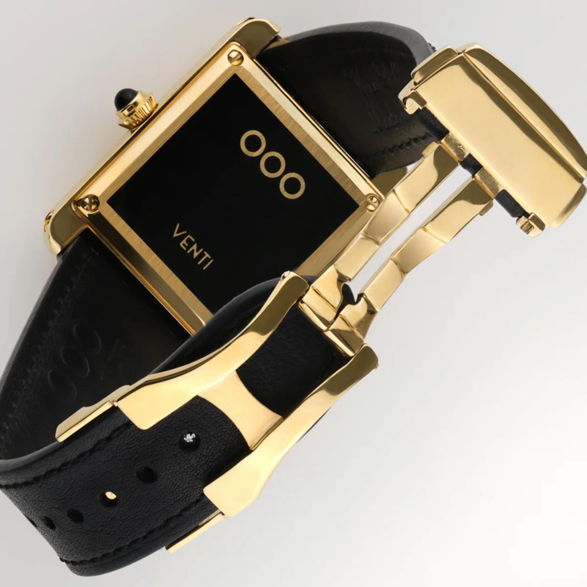 Out of Order Forma Venti Jump-Hour 30.5mm Aurum Noir Black Dial Leather Automatic Watch F20BLK.850