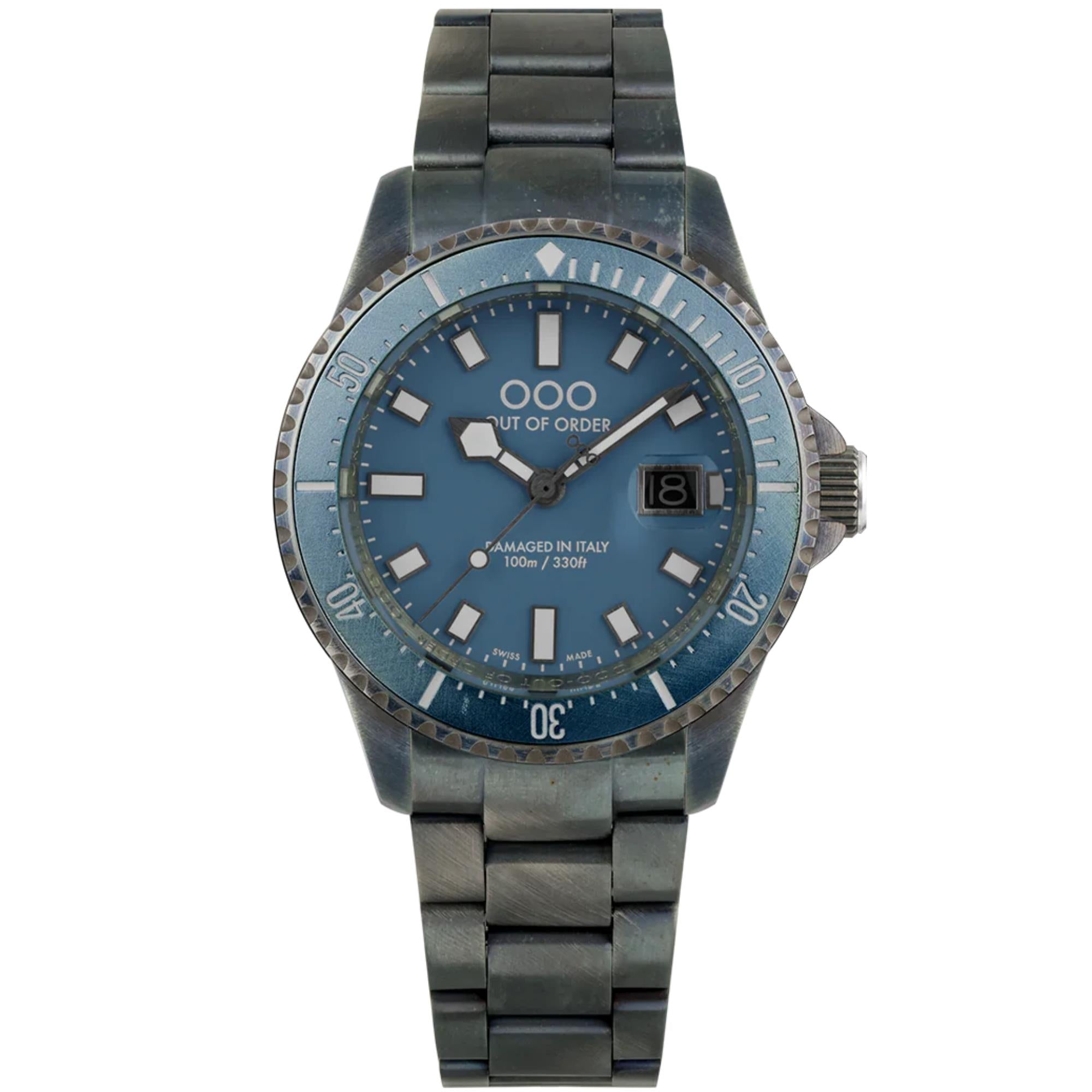 Out of Order Casanova 44mm Blue Mediterraneo Blue Dial Steel Mens Quartz Watch OOO.001-27.BL.BI
