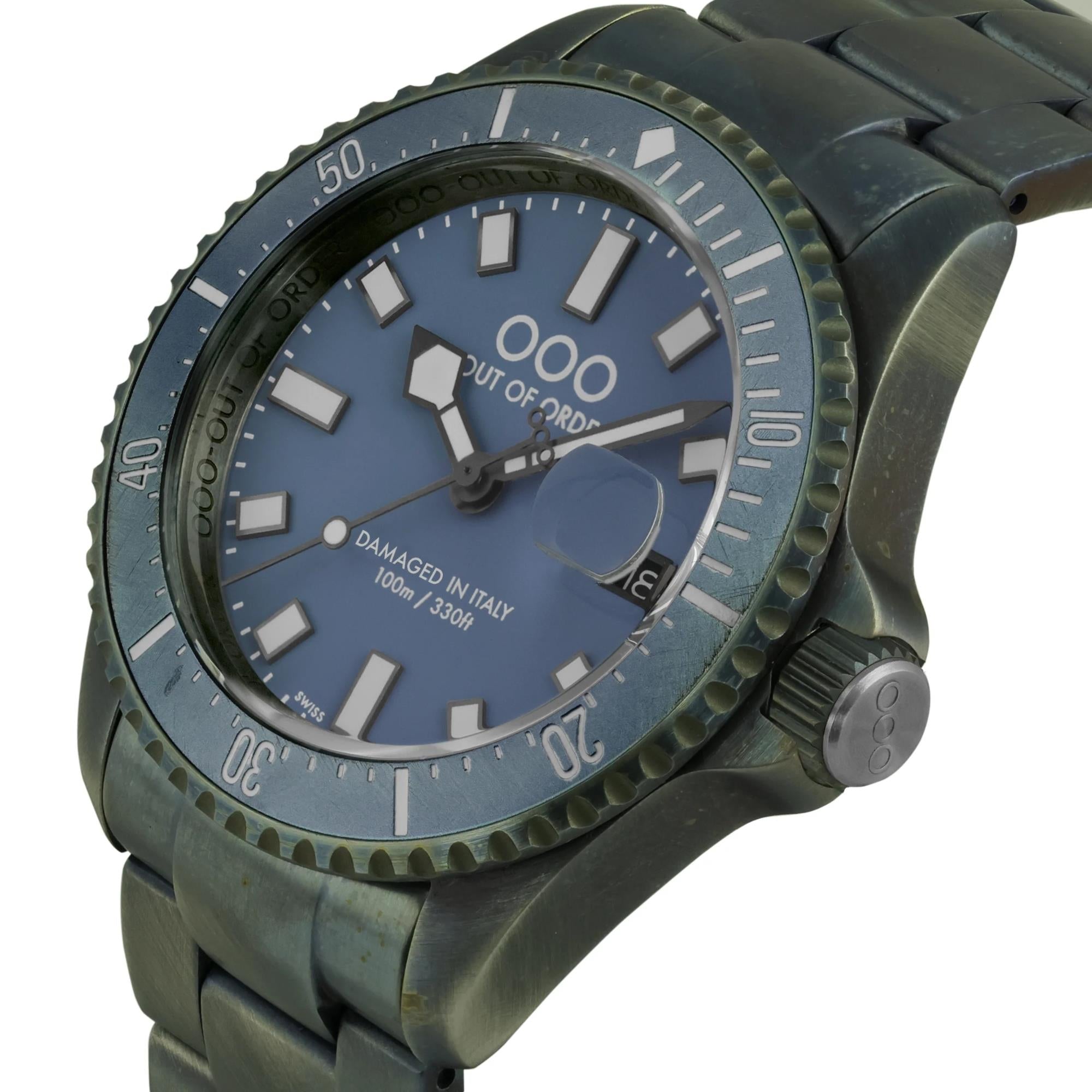 Out of Order Casanova 44mm Blue Mediterraneo Blue Dial Steel Mens Quartz Watch OOO.001-27.BL.BI