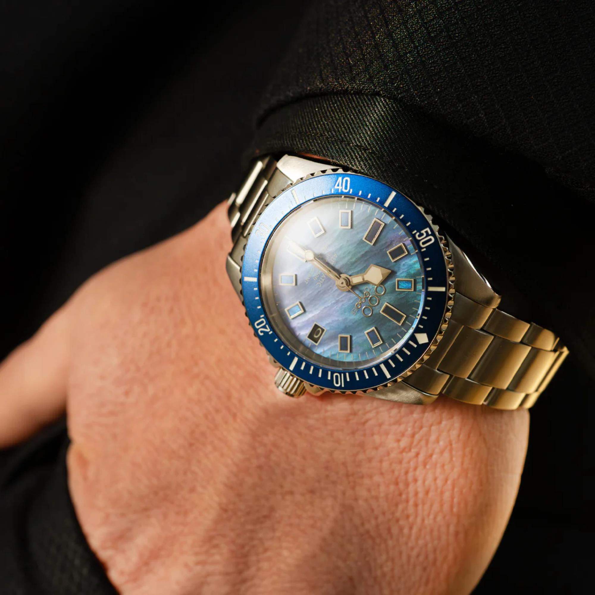 Out of Order Casanova 38mm Giudecca Blue Mother of Pearl Steel Mens Automatic Watch OOO.001-38.BL