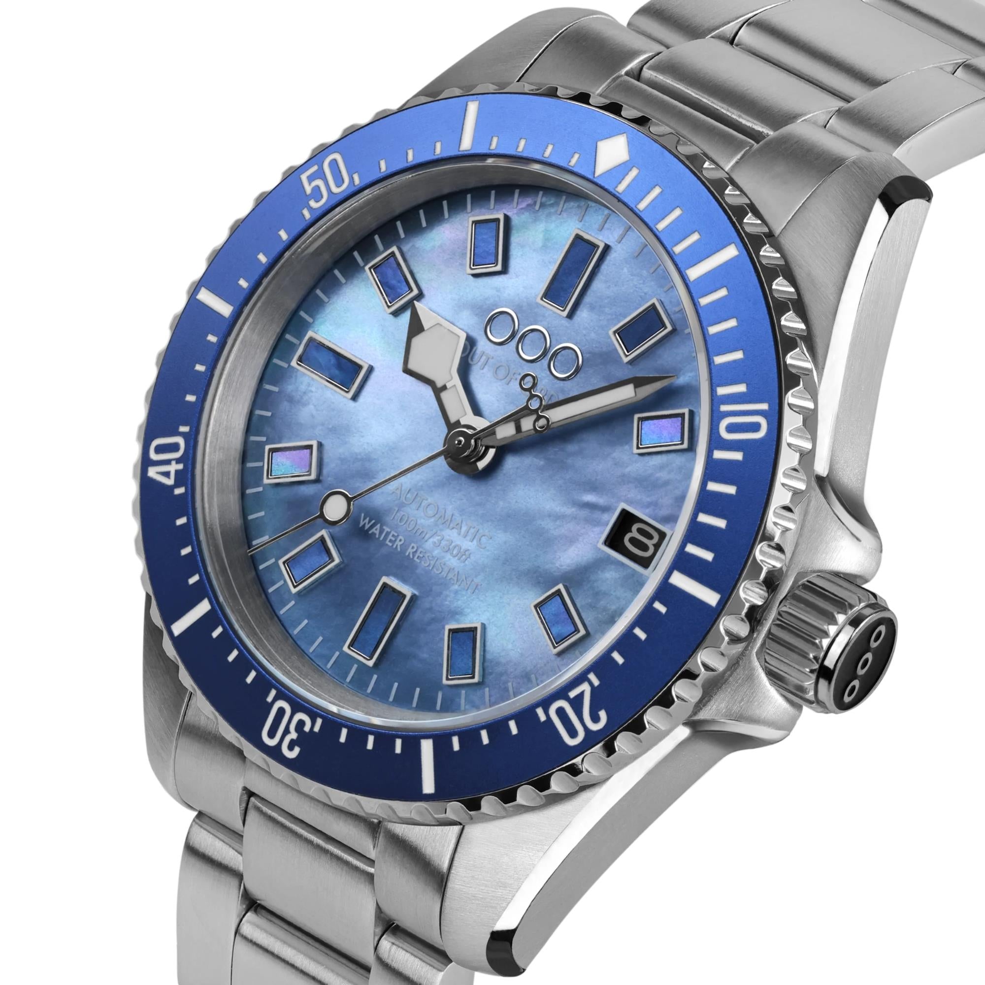Out of Order Casanova 38mm Giudecca Blue Mother of Pearl Steel Mens Automatic Watch OOO.001-38.BL