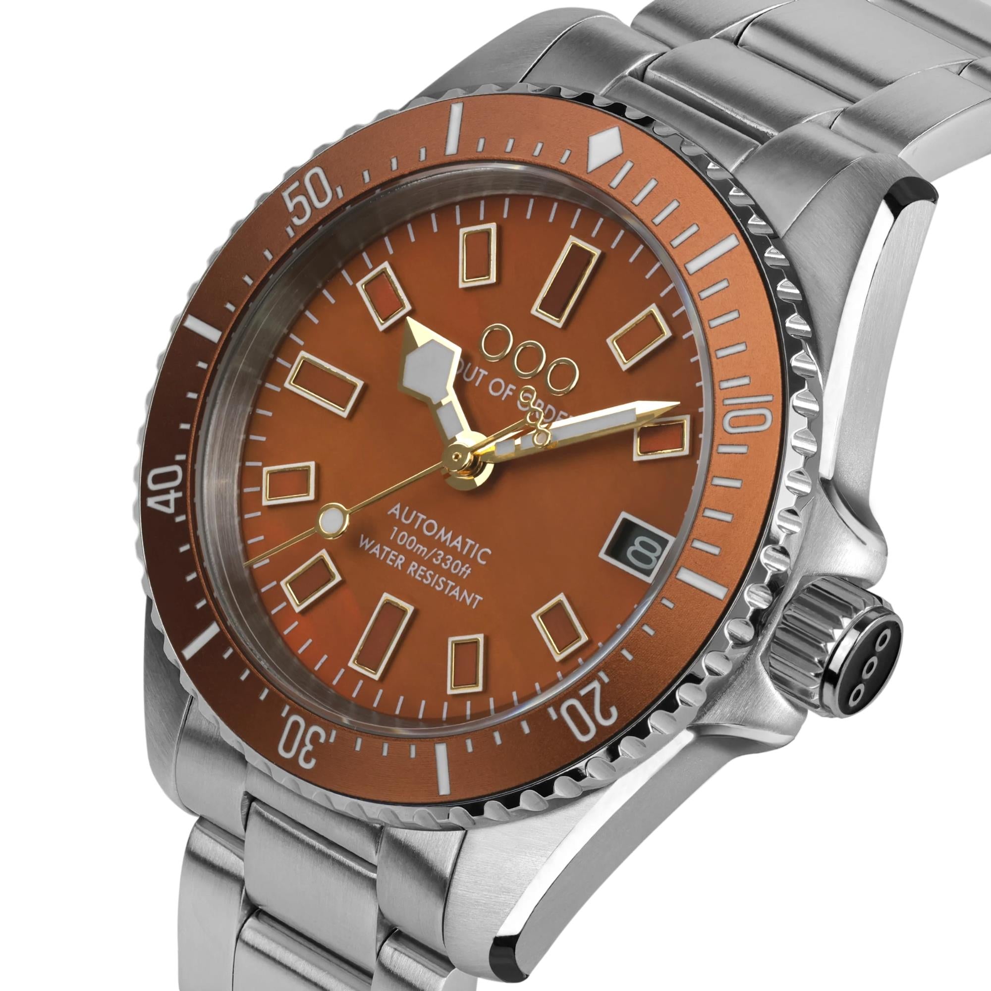 Out of Order Casanova 38mm Rialto Ember Mother of Pearl Steel Mens Automatic Watch OOO.001-38.AR