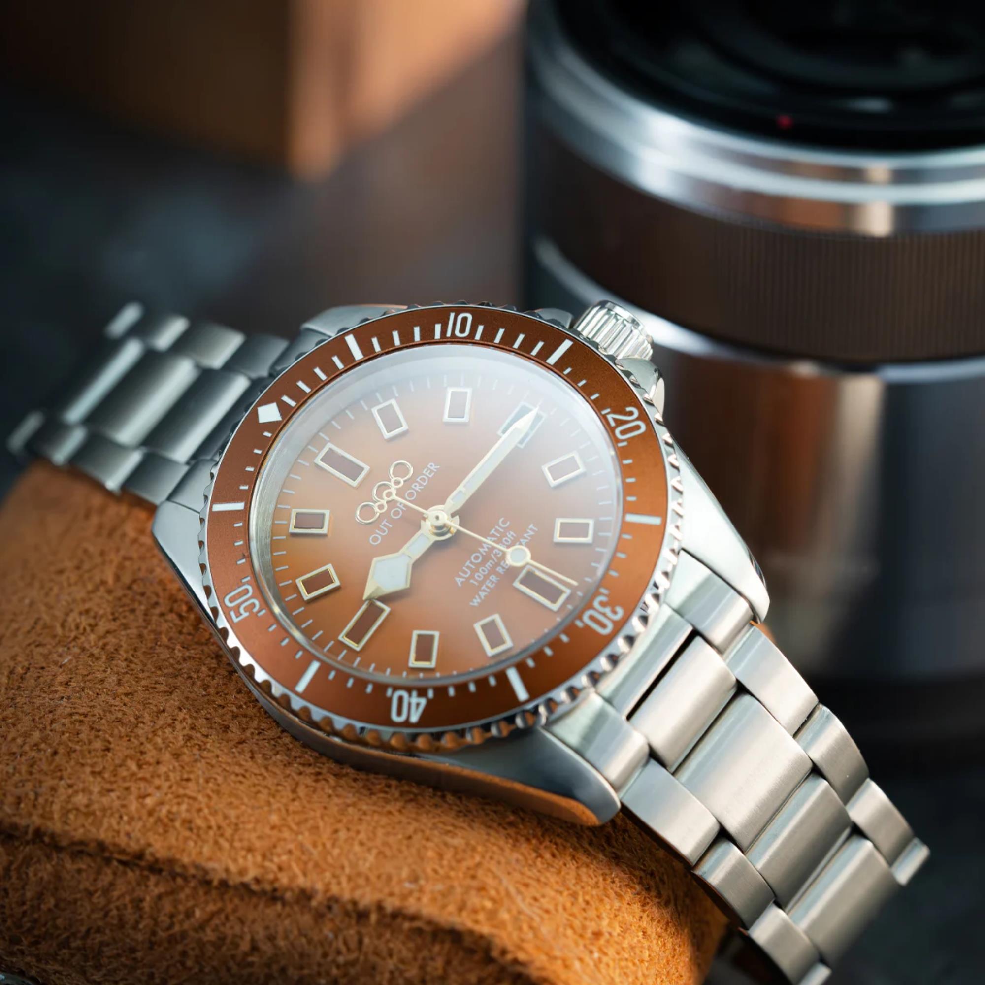 Out of Order Casanova 38mm Rialto Ember Mother of Pearl Steel Mens Automatic Watch OOO.001-38.AR