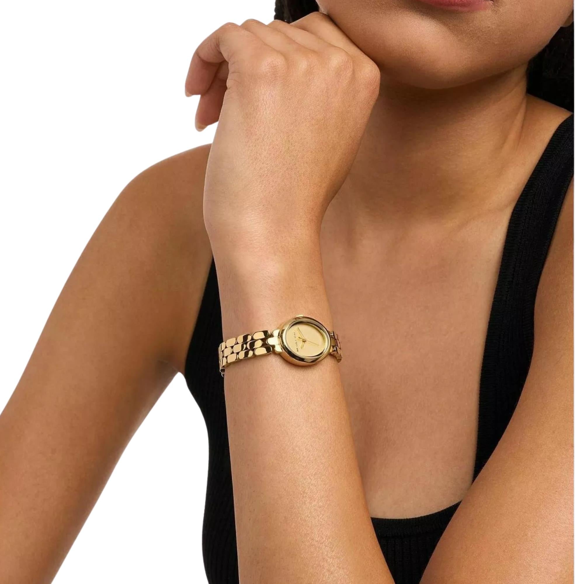 Michael Kors Maude 20.5mm Gold Dial Steel Ladies Quartz Watch MK4955