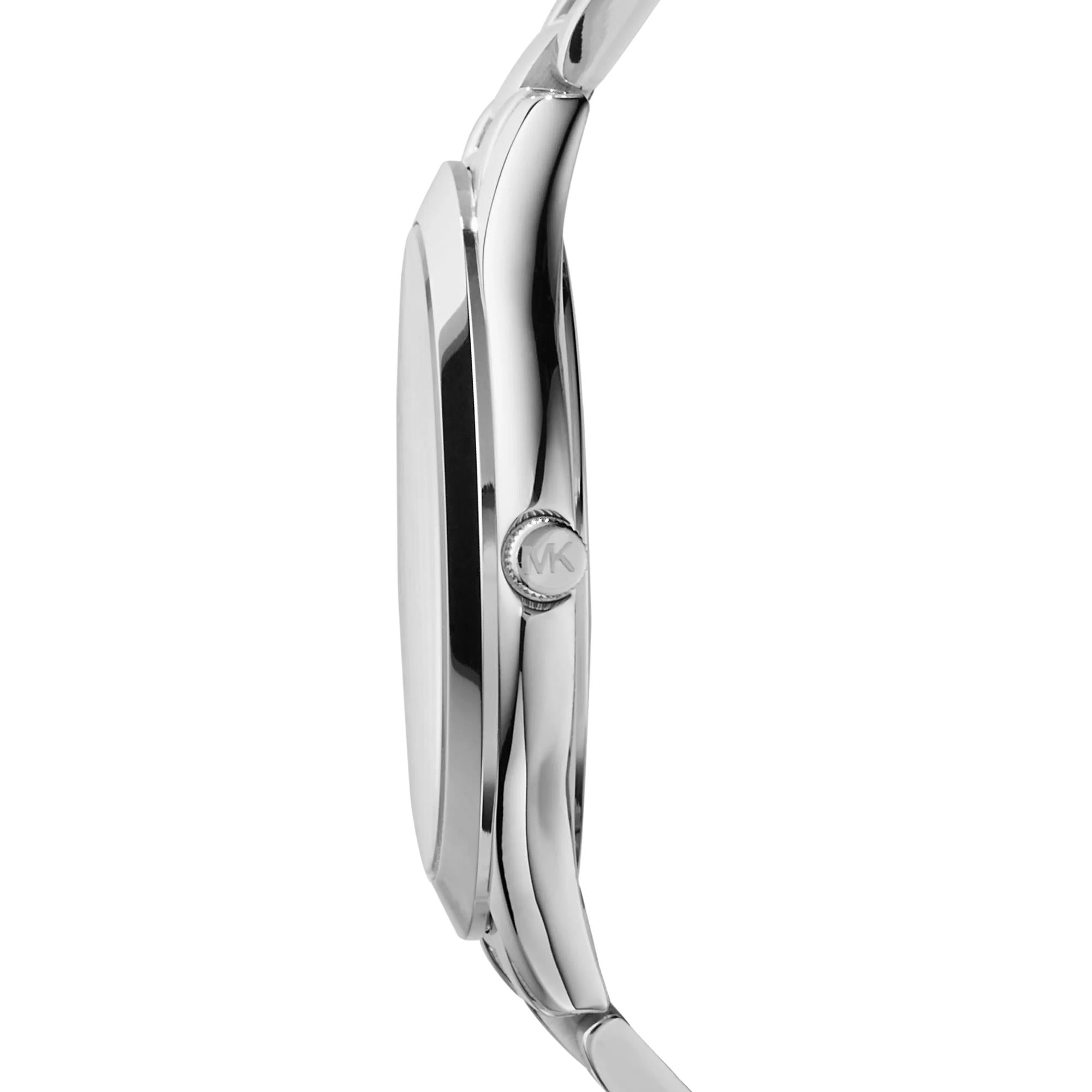 Michael Kors Slim Runway 42mm Silver Dial Steel Mens Quartz Watch MK3178