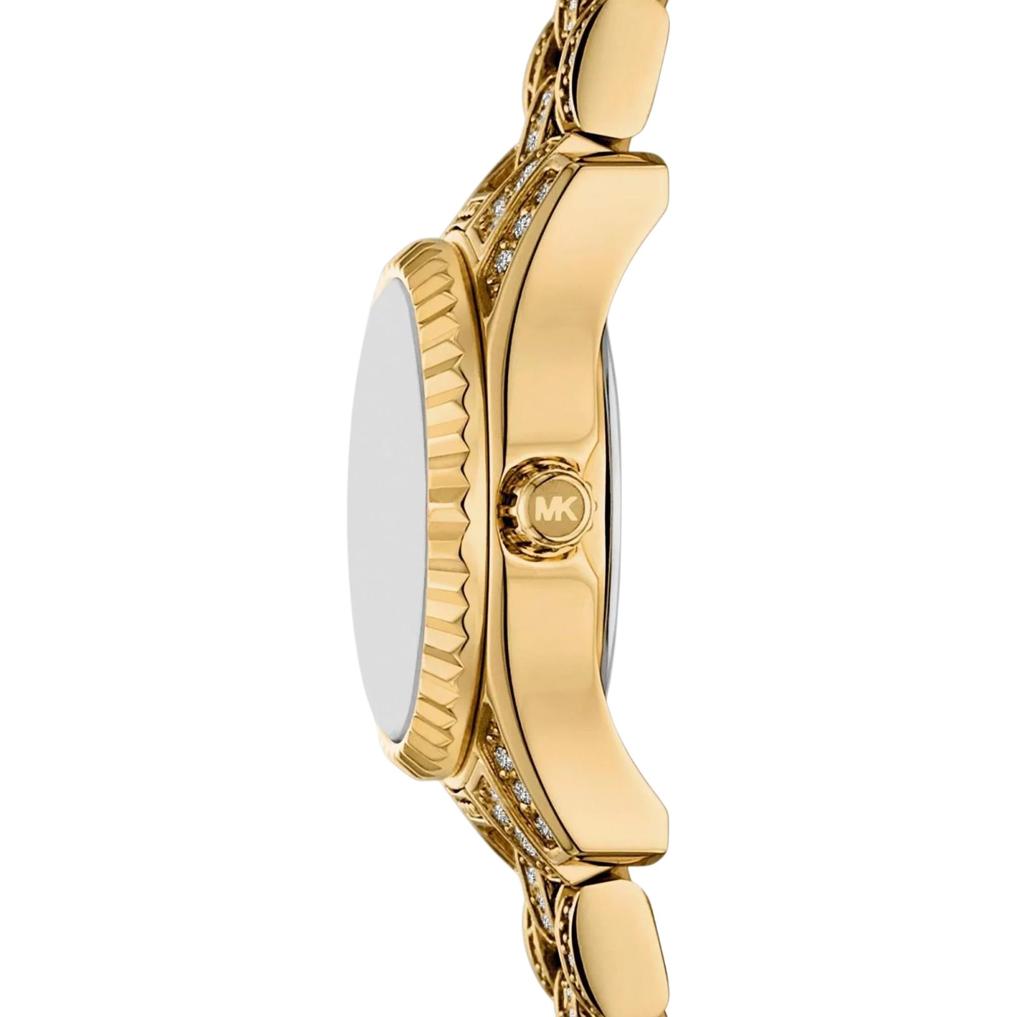 Michael Kors Lexington 19mm Gold Dial Steel Ladies Quartz Watch MK4980