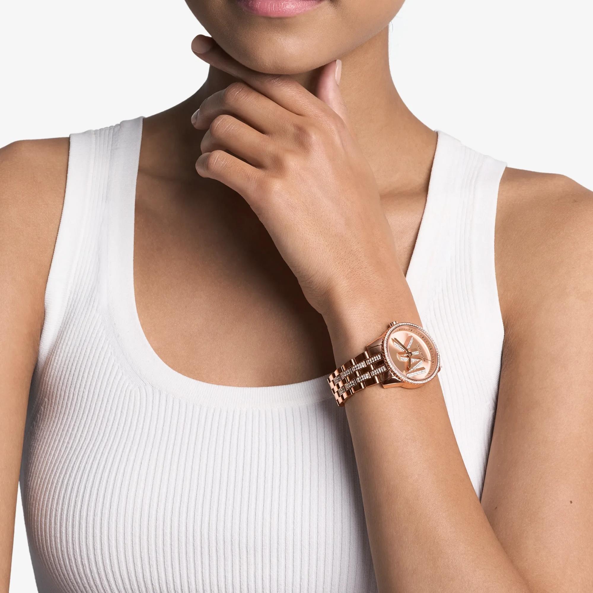 Michael Kors Bryant 35mm Rose Gold Dial Steel Ladies Quartz Watch MK7541