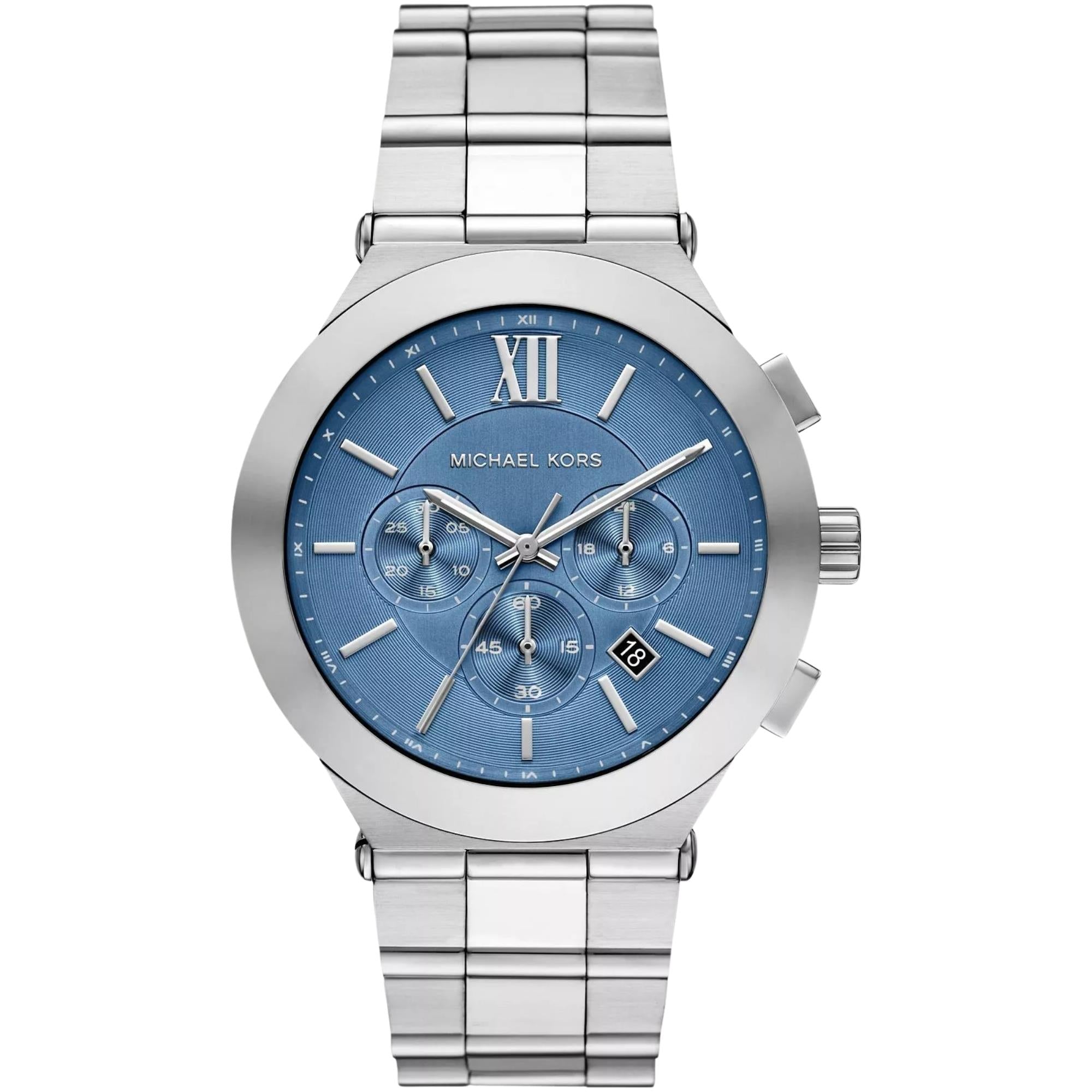 Michael Kors Billie 44mm Chronograph Blue Dial Steel Mens Quartz Watch MK9222