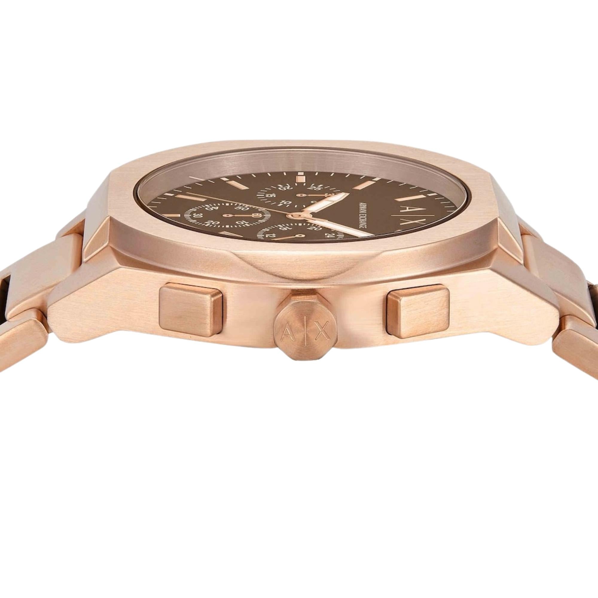 Armani Exchange Sync 42mm Chronograph Brown Dial Steel Mens Quartz Watch AX4188
