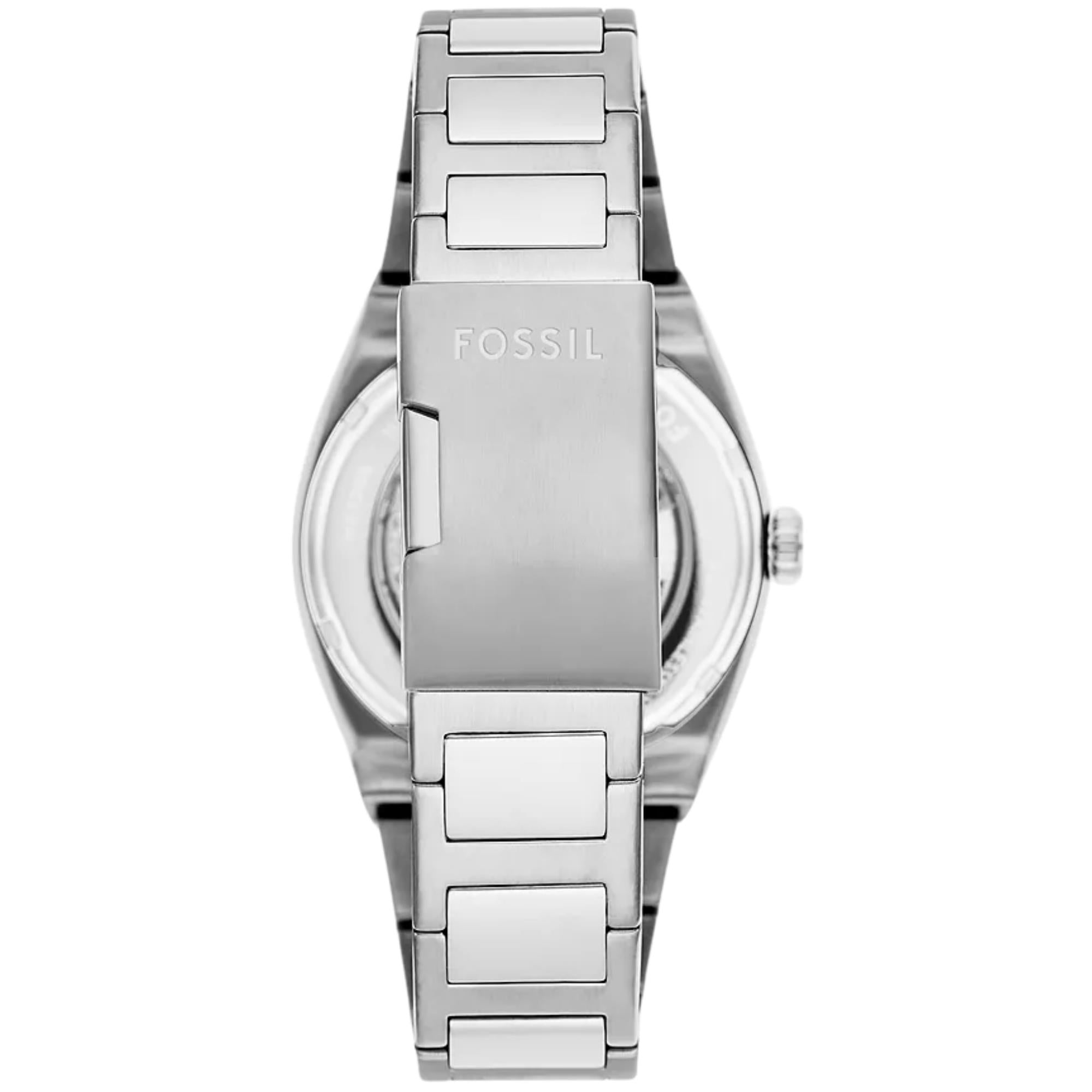 Fossil Everett 42mm Skeleton Blue Dial Steel Mens Automatic Watch ME3220