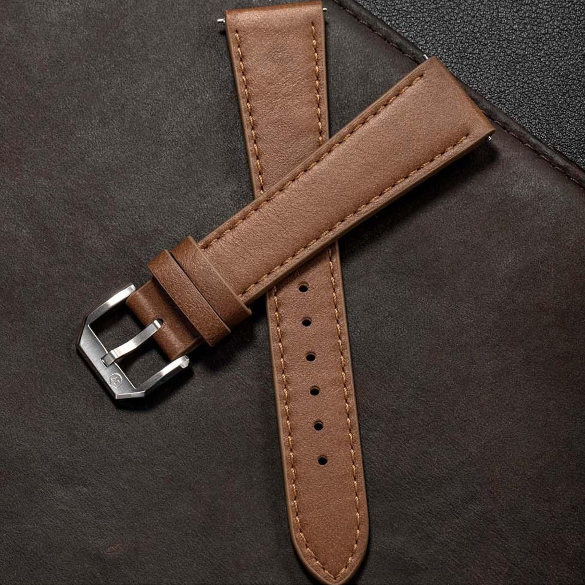 unused 19ss leather p/o 最終値下げ Nivada Grenchen 20mm Brown Leather Strap NZ16AB
