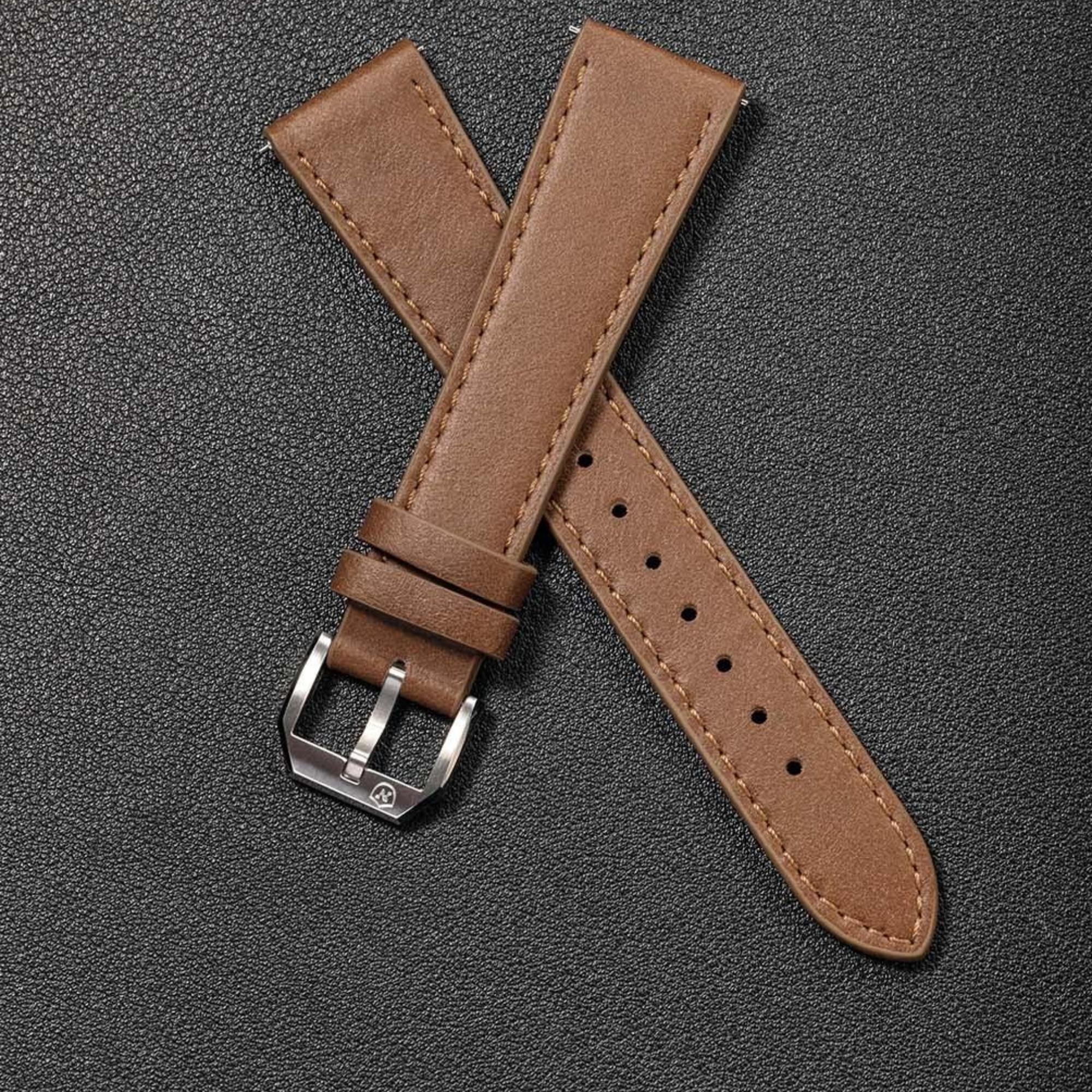 Nivada Grenchen 20mm Brown Leather Strap NZ16AB