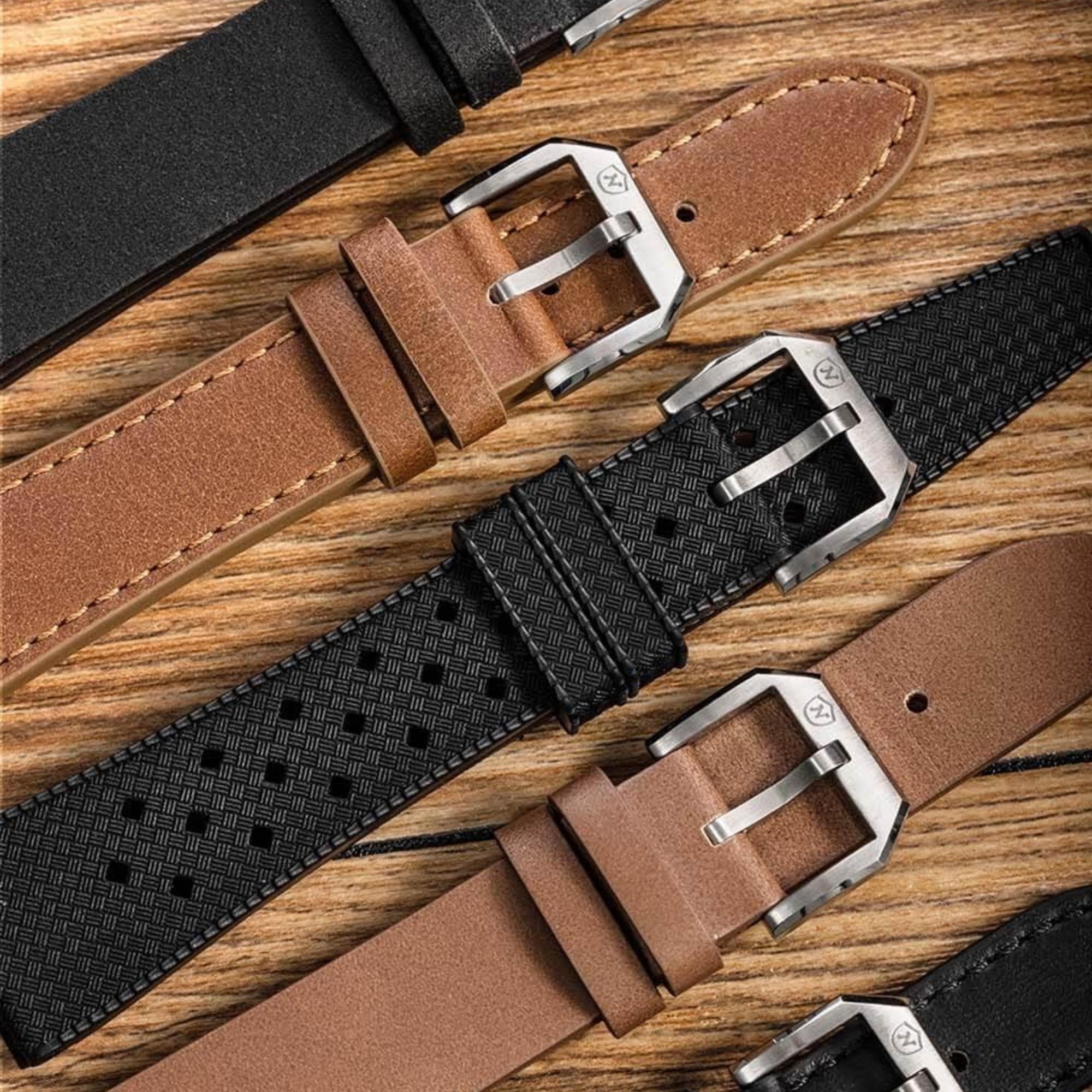 Nivada Grenchen 20mm Brown Leather Strap NZ16AB