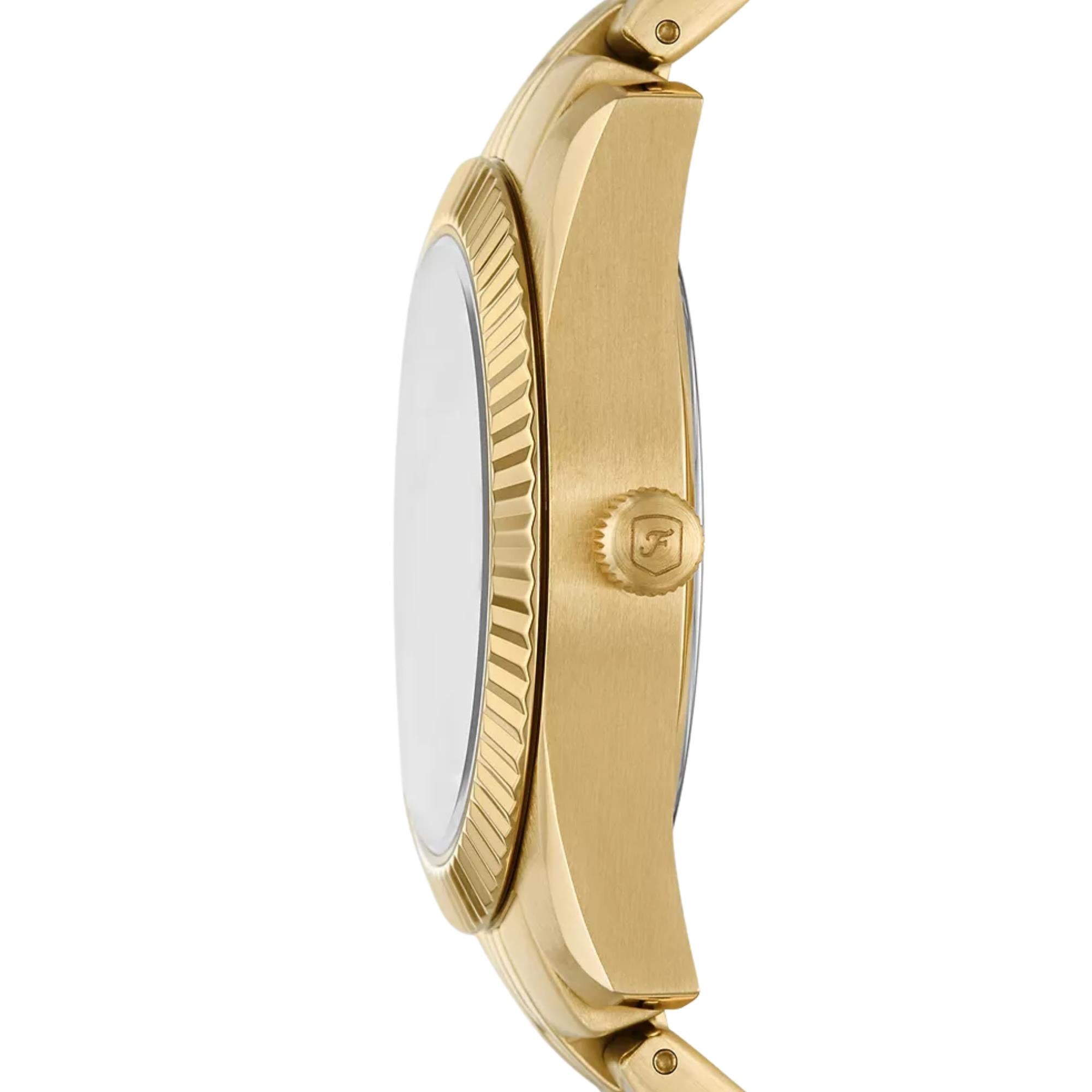 Fossil Scarlette 33mm Gold Dial Steel Ladies Quartz Watch ES5338