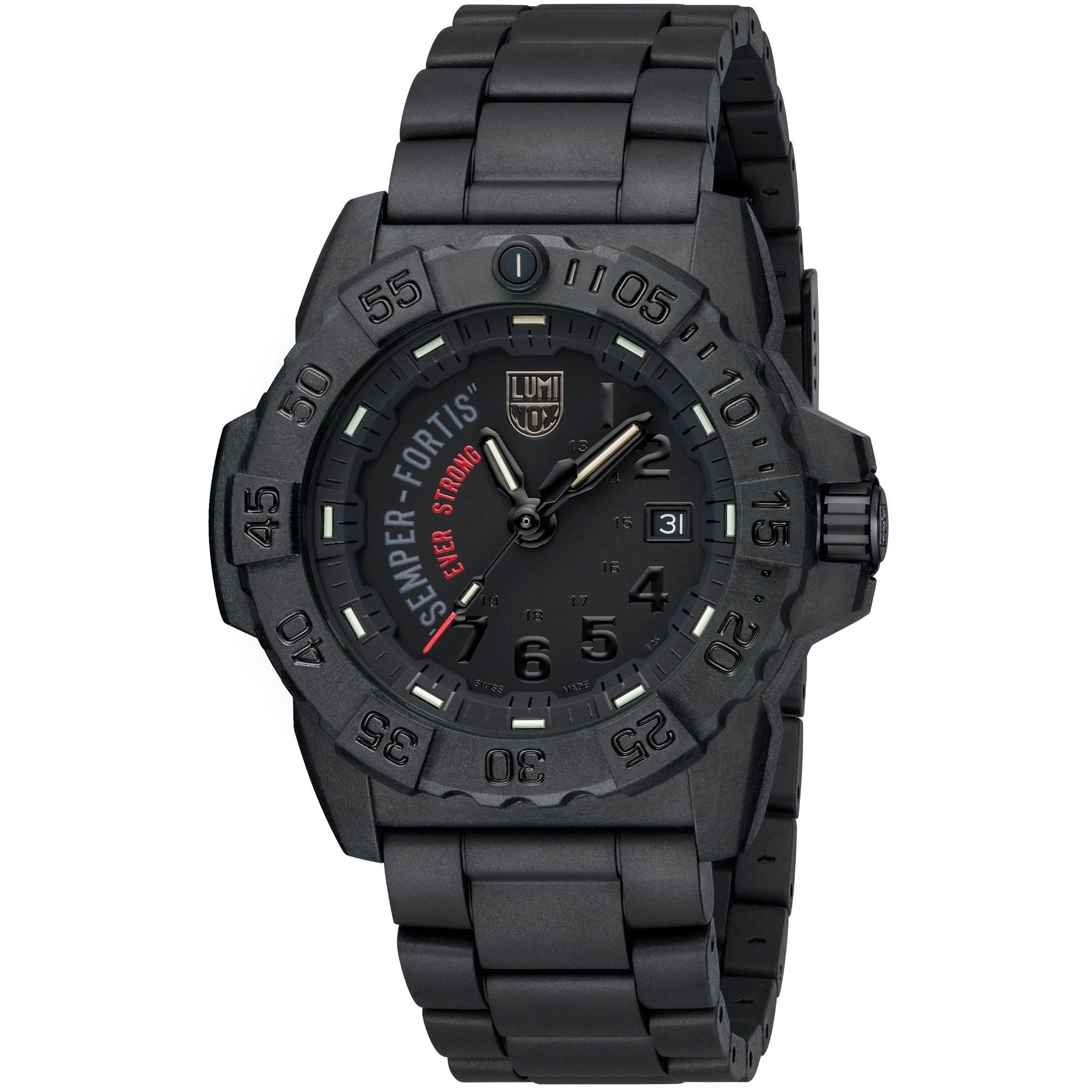 Luminox Navy SEAL 'Semper-Fortis' 45mm Limited Edition Black Dial Carbonox Mens Quartz Watch XS.3515.N
