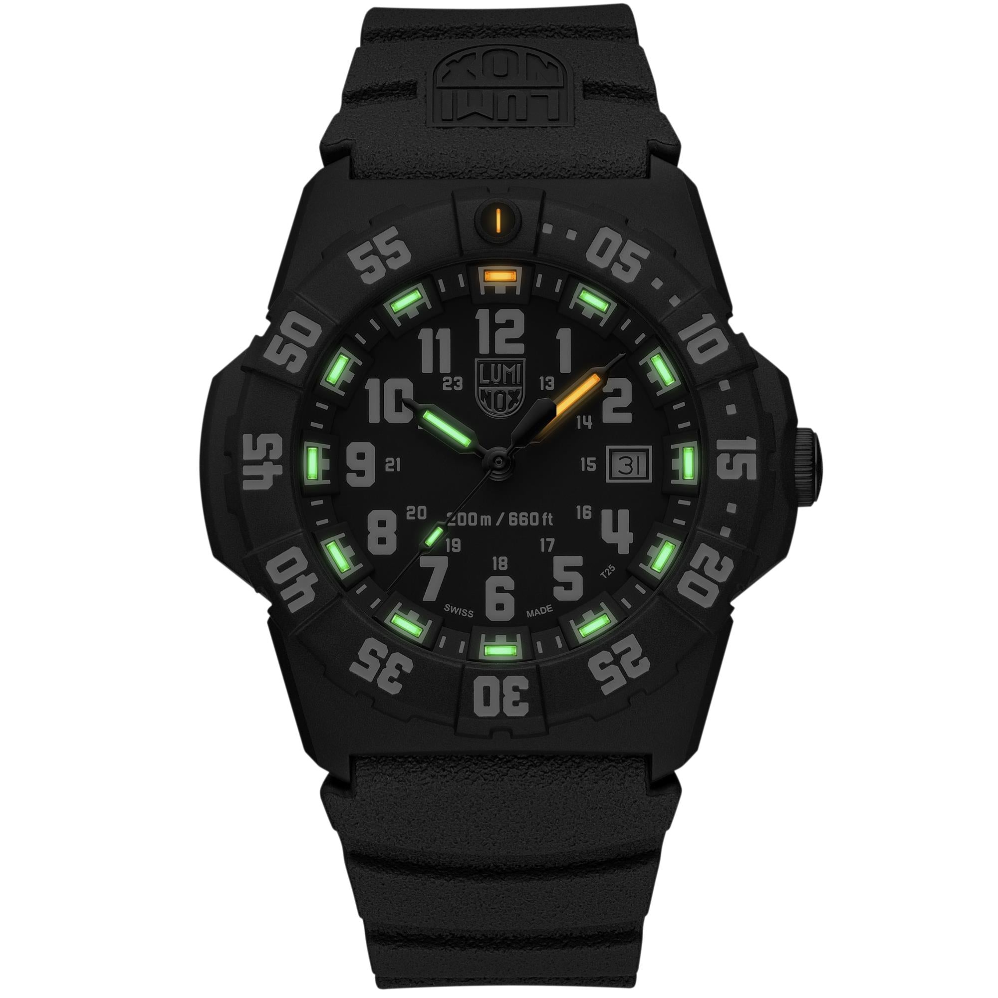 Luminox Navy SEAL 3550 Series 44mm Black Dial Rubber Mens Quartz Watch XS.3551