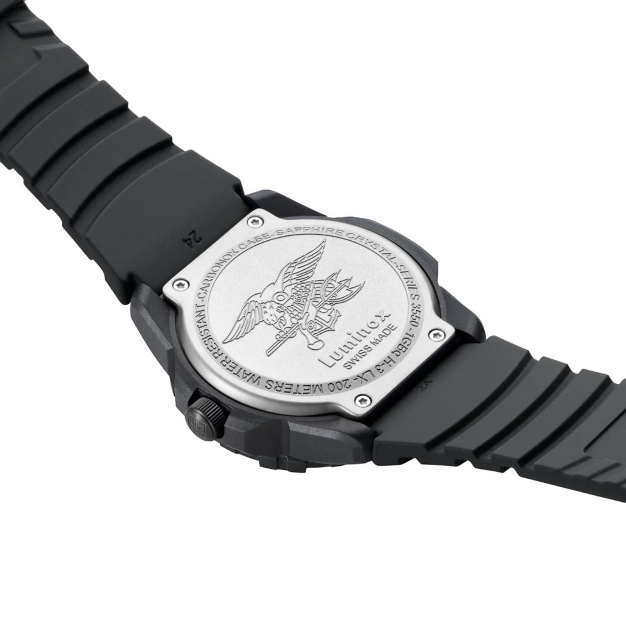 Luminox Navy SEAL 3550 Series 44mm Black Dial Rubber Mens Quartz Watch XS.3551