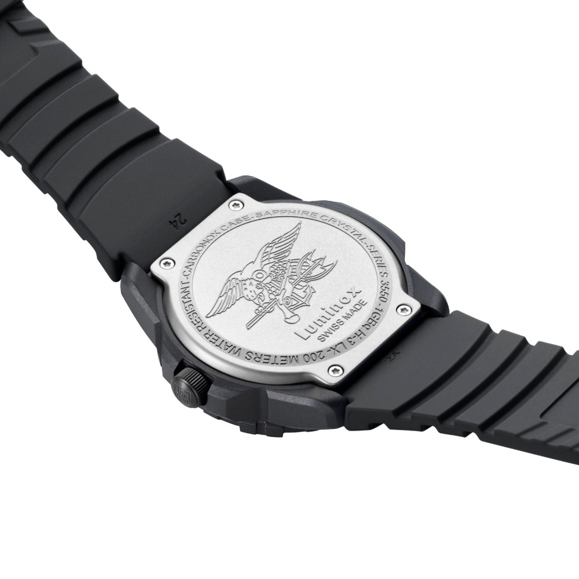 Luminox Navy SEAL 3550 Series 44mm Black Out Dial Rubber Mens Quartz Watch XS.3551.BO