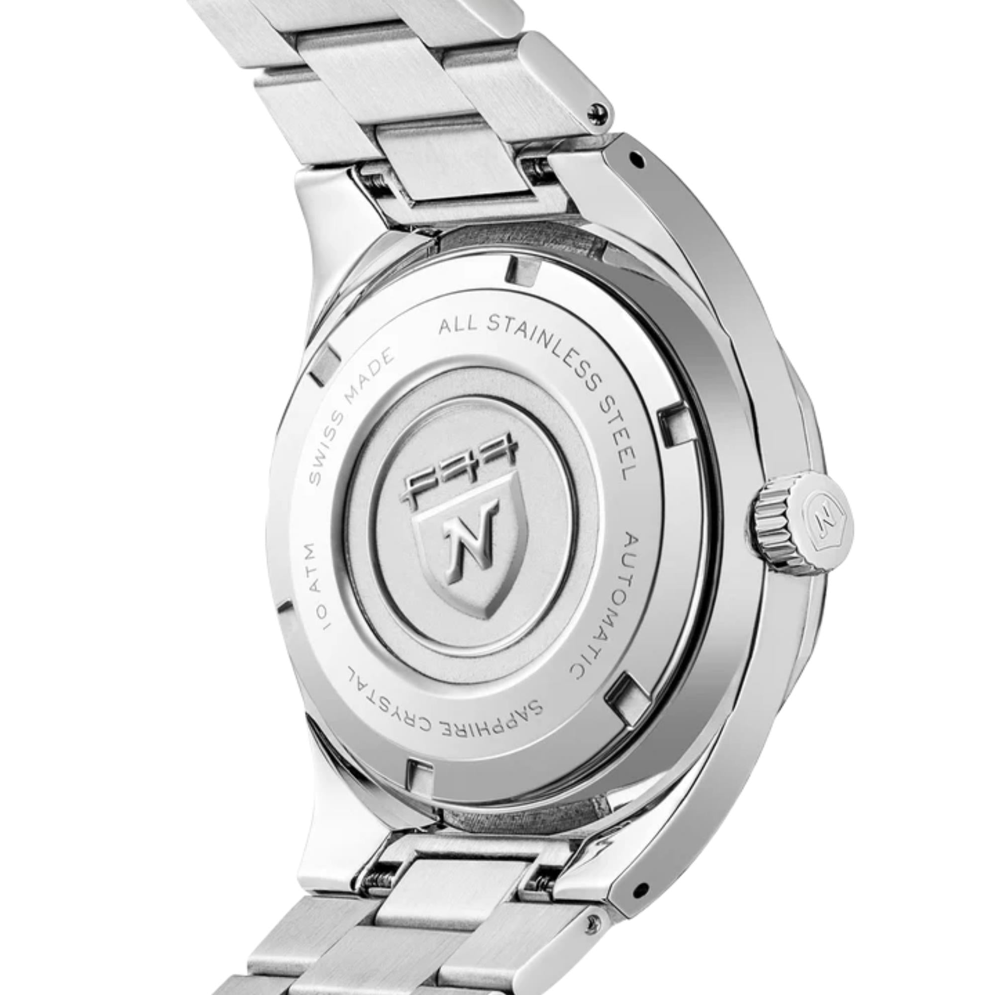 Nivada Grenchen F77 MK2 41mm Blue Dial Steel Mens Automatic Watch 68041A77B